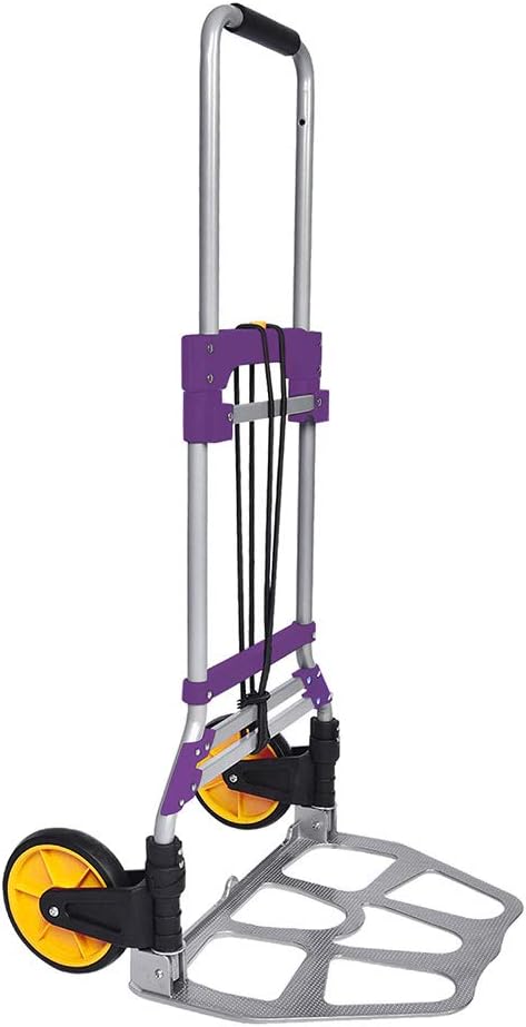 Fullwatt Stair Climber Cart, 15 Inch Height Adjustable Aluminum Portable Folding Stair Climbing Cart Tri-Wheels with Bungee Cord Heavy Duty All Terrain Stair Climbing Hand