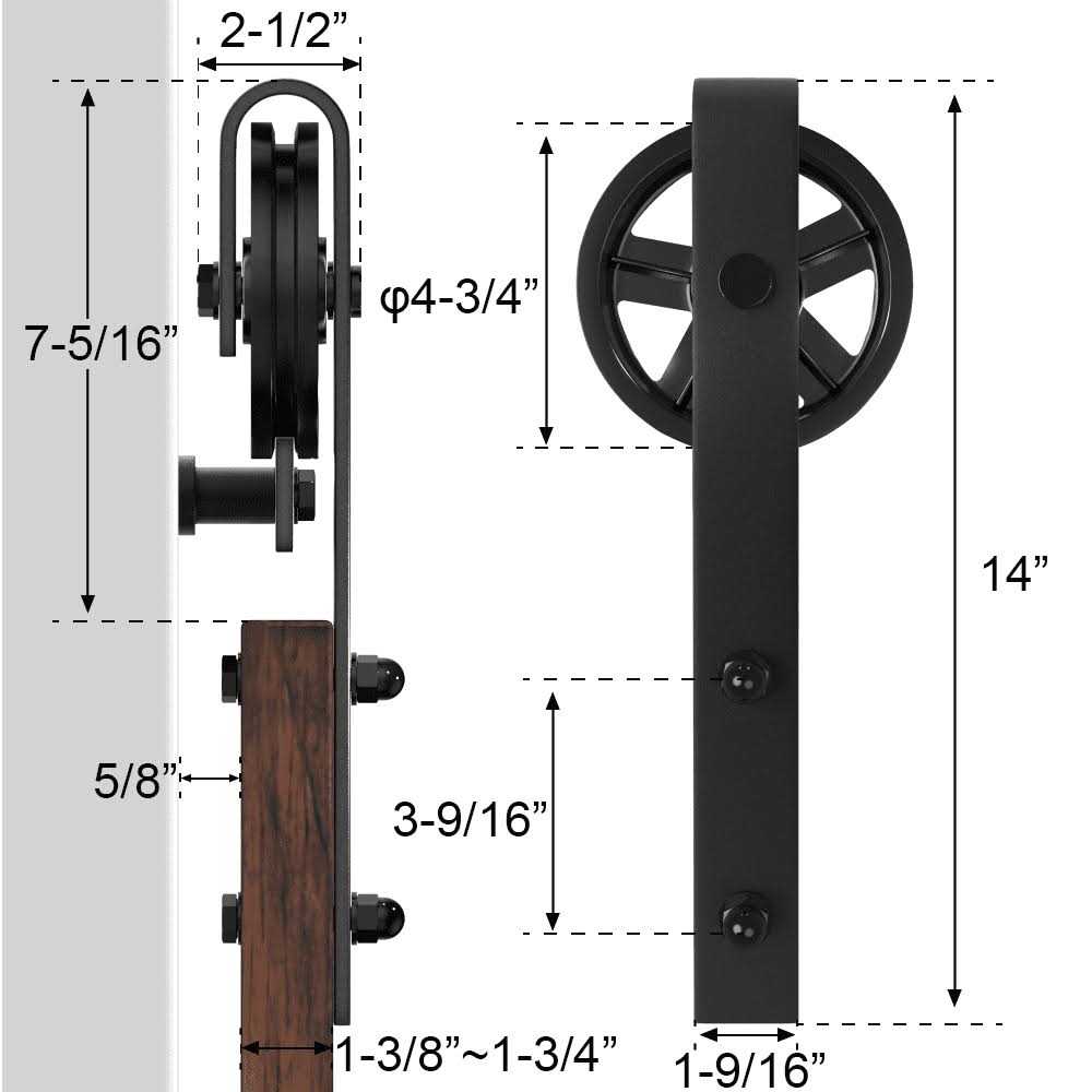 WINSOON Black Sliding Barn Door Hardware Kit for Single - Shop Hardware Tools Online Store