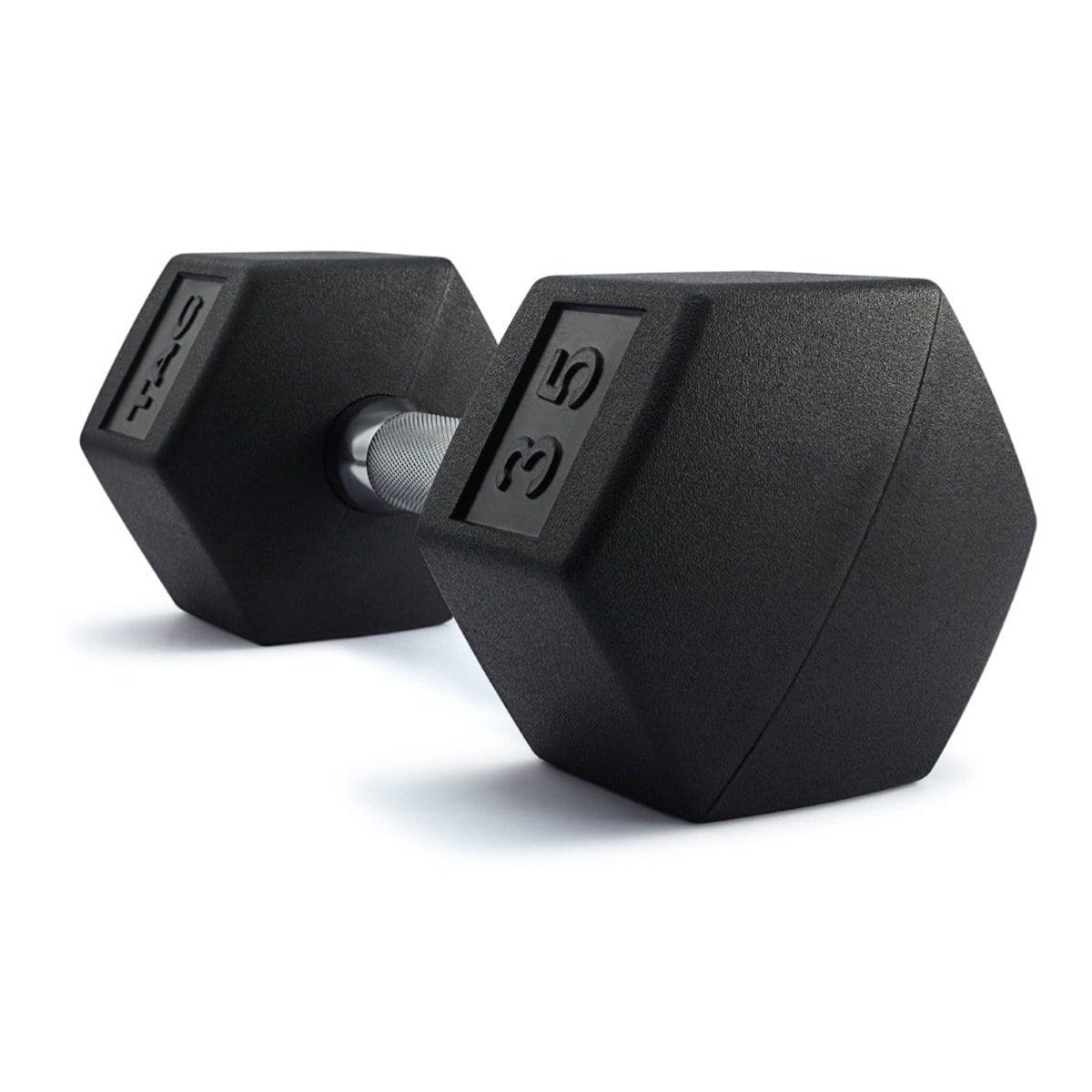 Tag Fitness Rubber Hex Dumbbells - Sold in Pairs - 25 lb