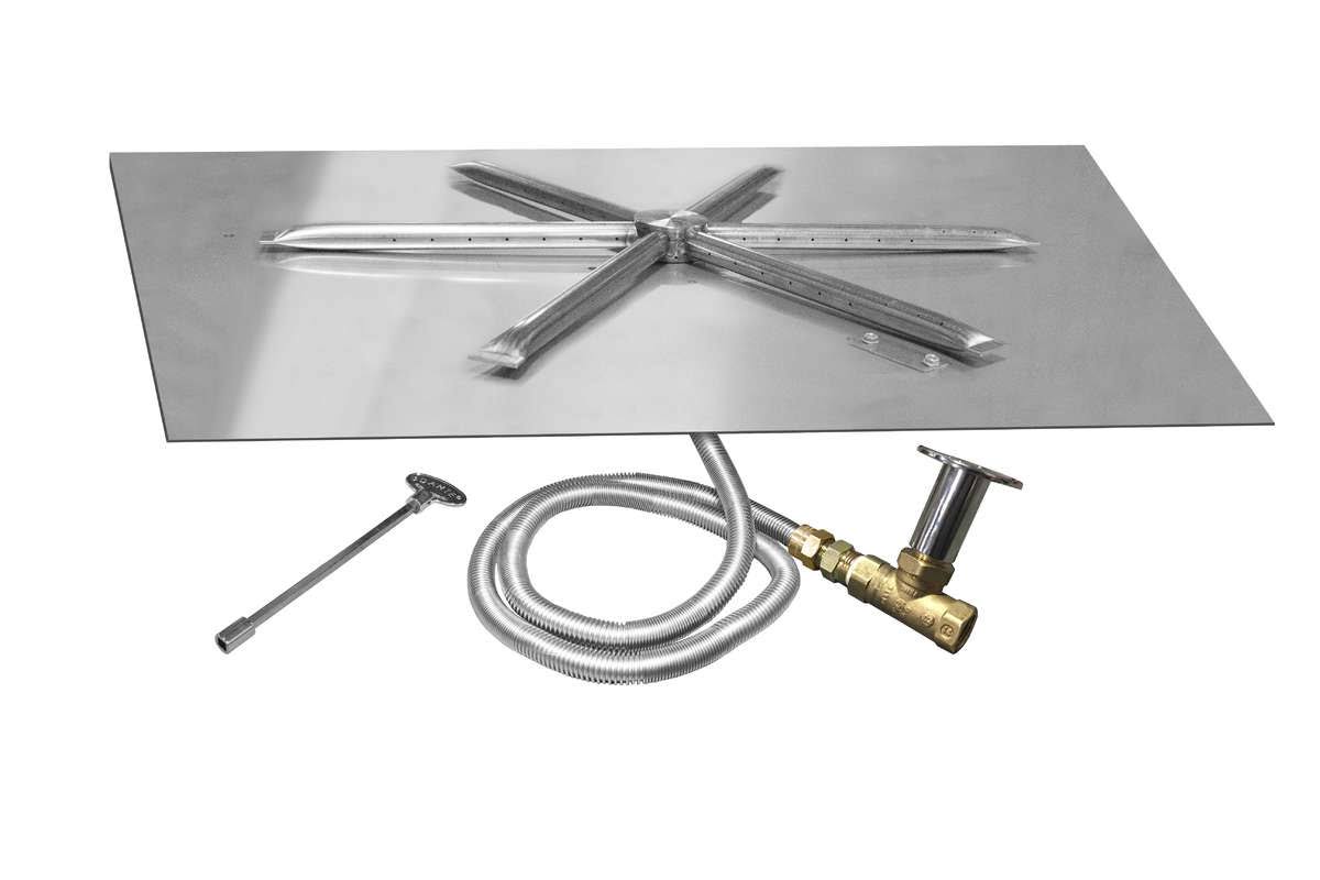 Firegear 26x22 SS Square Pan GAS Fire Pit Insert FPB-26SBS22MT-N