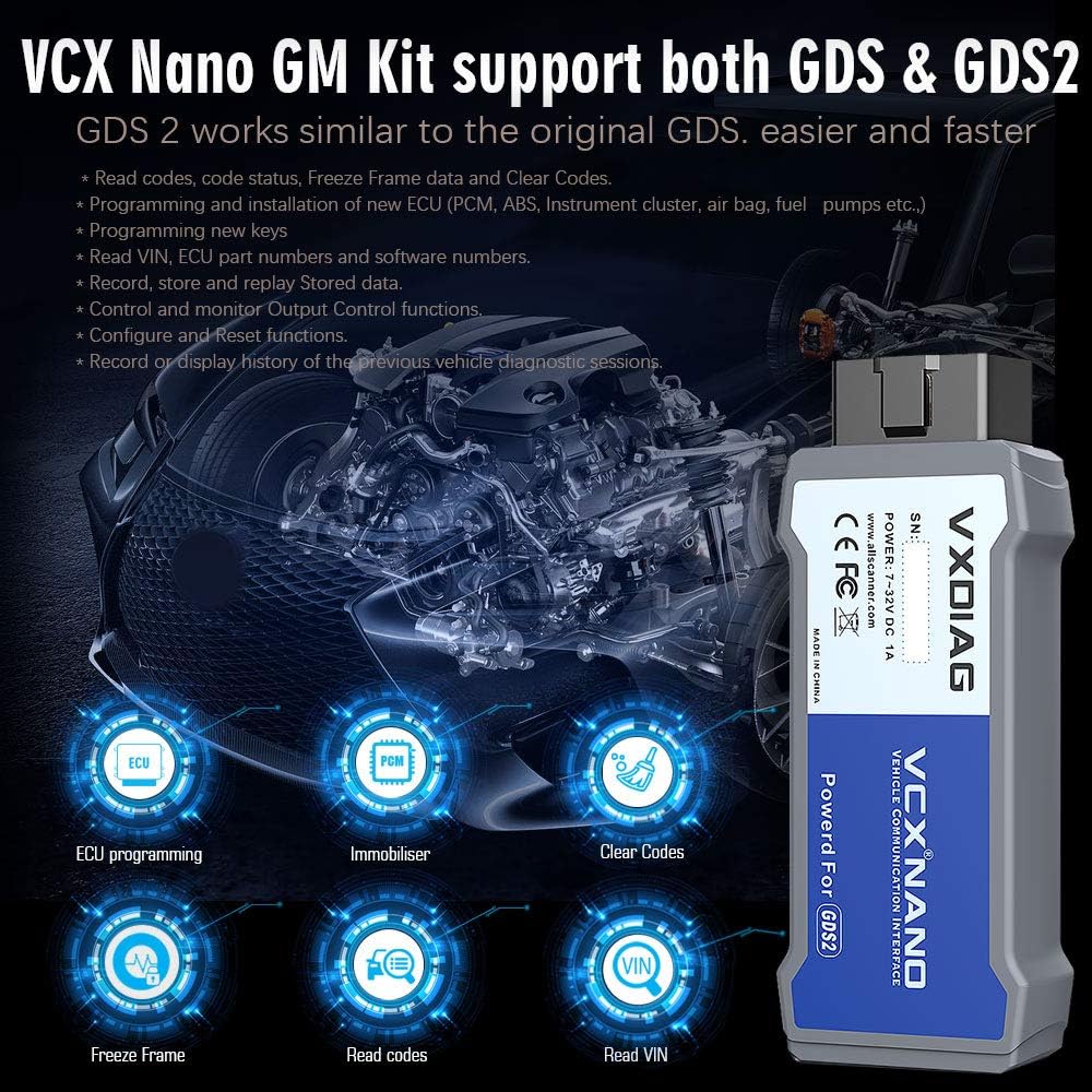 VXDIAG VCX Nano Multiple GDS2 and TIS2WEB Diagnostic/Programming System for GM/Opel