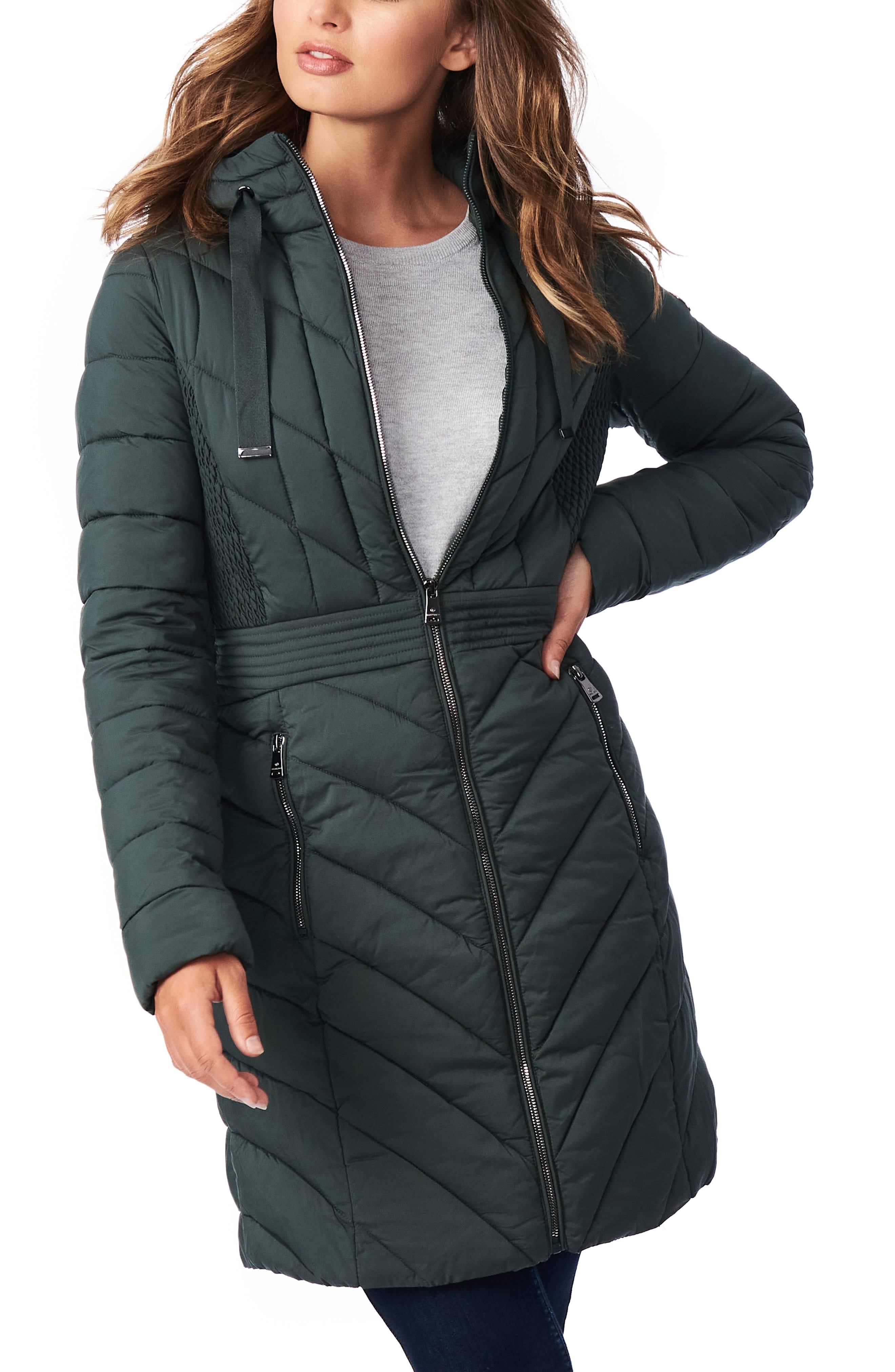 Bernardo Hooded Packable Puffer Coat - Dark Moss
