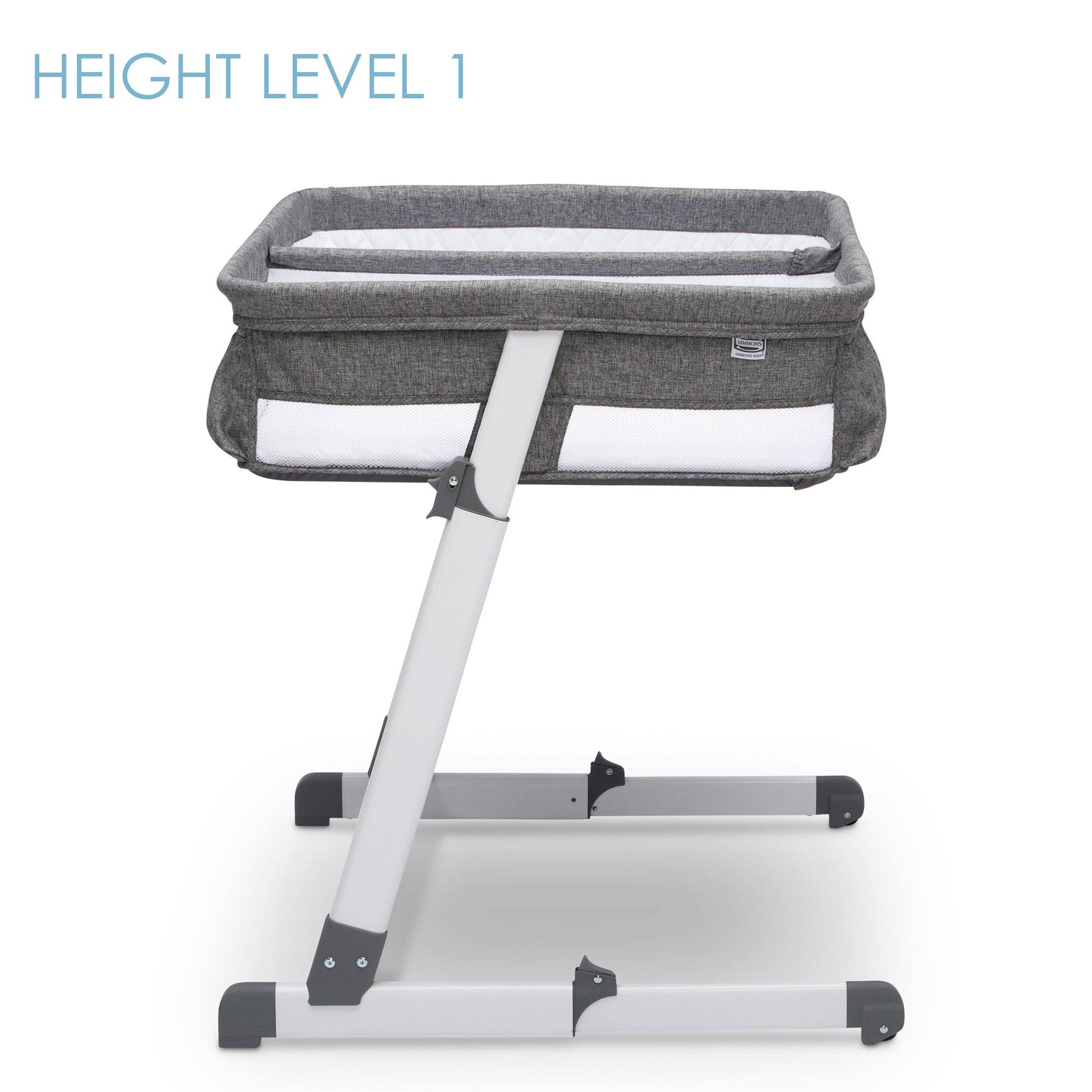 Simmons Kids by The Bed Twin City Sleeper Bassinet, Med Grey