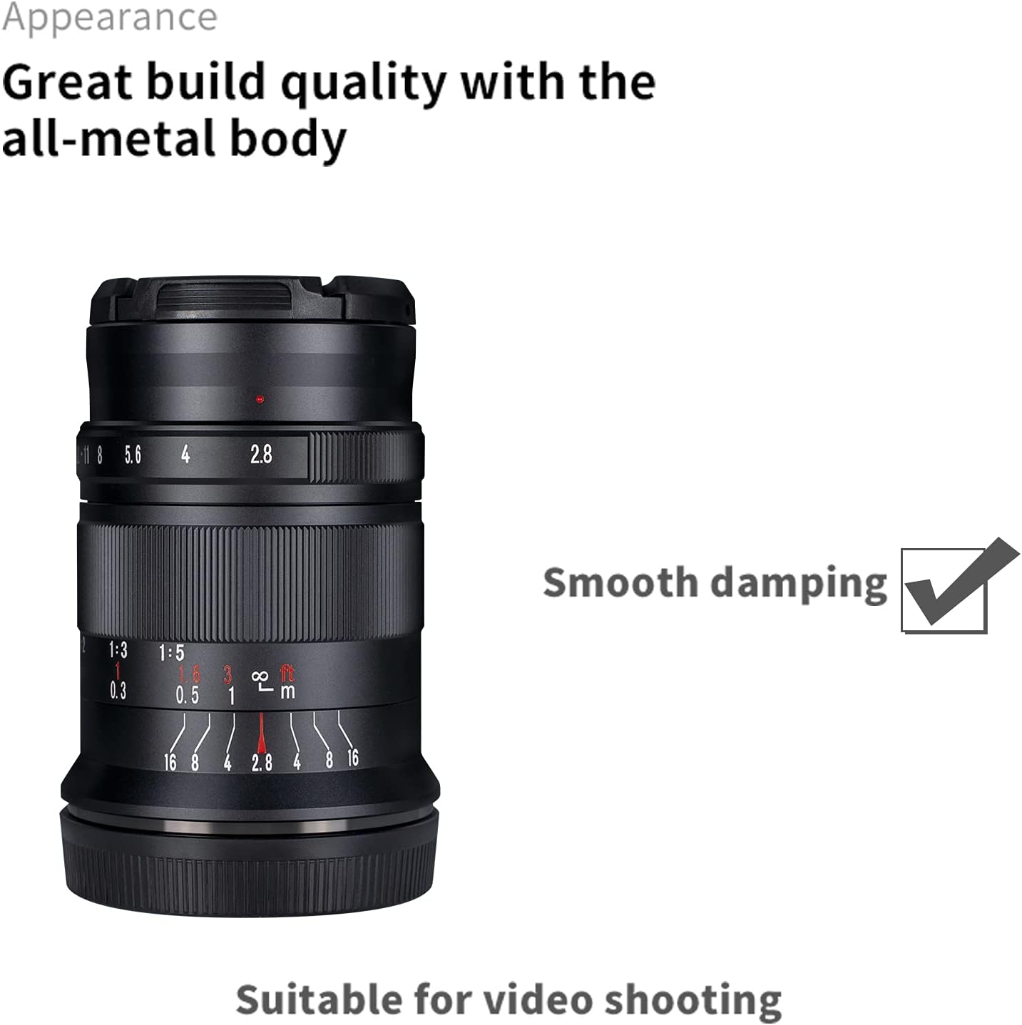 7artisans 60mm F2.8 II Manual Focus APS-C Macro Lens for Fujifilm X-Mount X-A1 X-A2 X-A3 X-A5 X-T1 X-T2 X-T3 X-T10 X-T20 X-T30 X-E1 X-E2 X-E3 X-Pro2 X-Pro3 Cameras