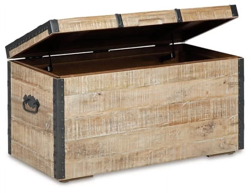 Signature Design by Ashley Casual Dartland Storage Trunk  Whitewash