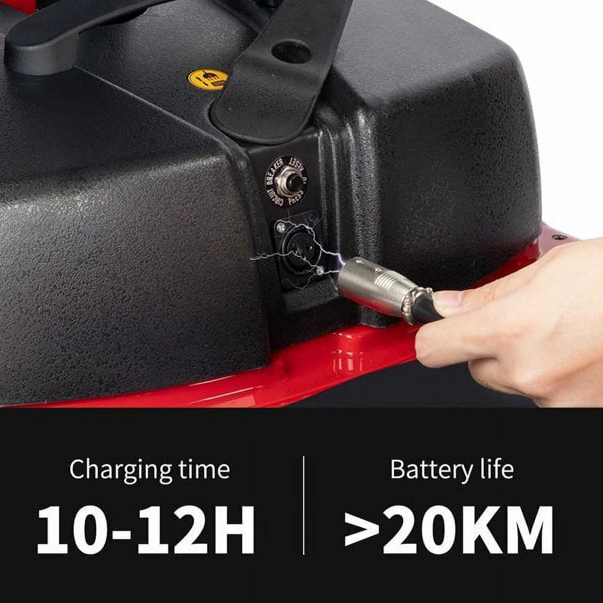 1inchome 4 Wheel Mobility Scooter for Seniors, Folding Electric Powered Wheelchair Device for Adults, Elderly, Gift for Elderly, Red
