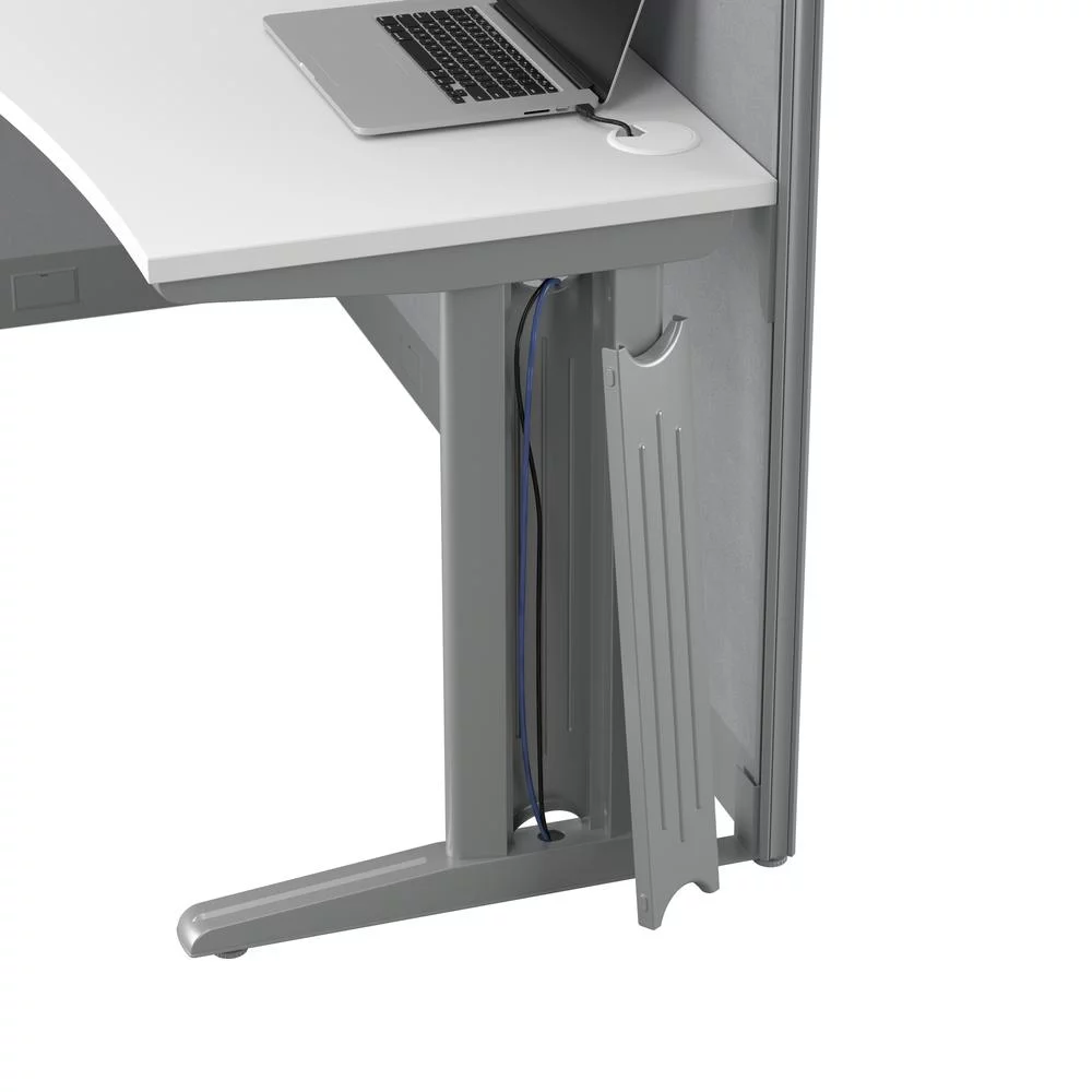 BBF Office in an Hour Engineered Wood Straight Cubicle Desk in Pure White