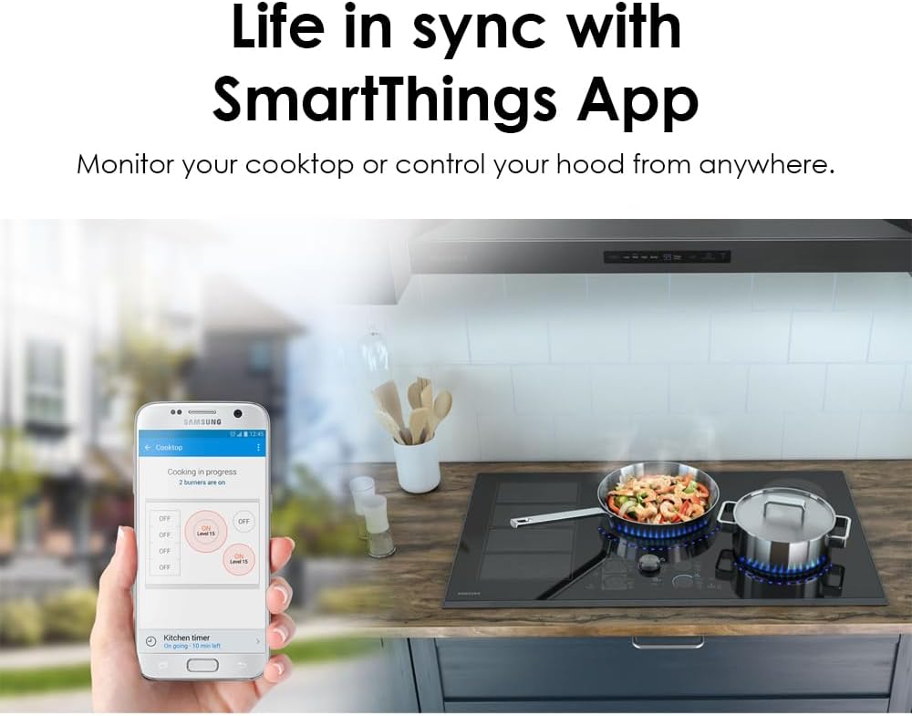 SAMSUNG 36" Built In Smart Electric Cooktop with 5 Elements, Stainless Steel, NZ36K6430RS/AA