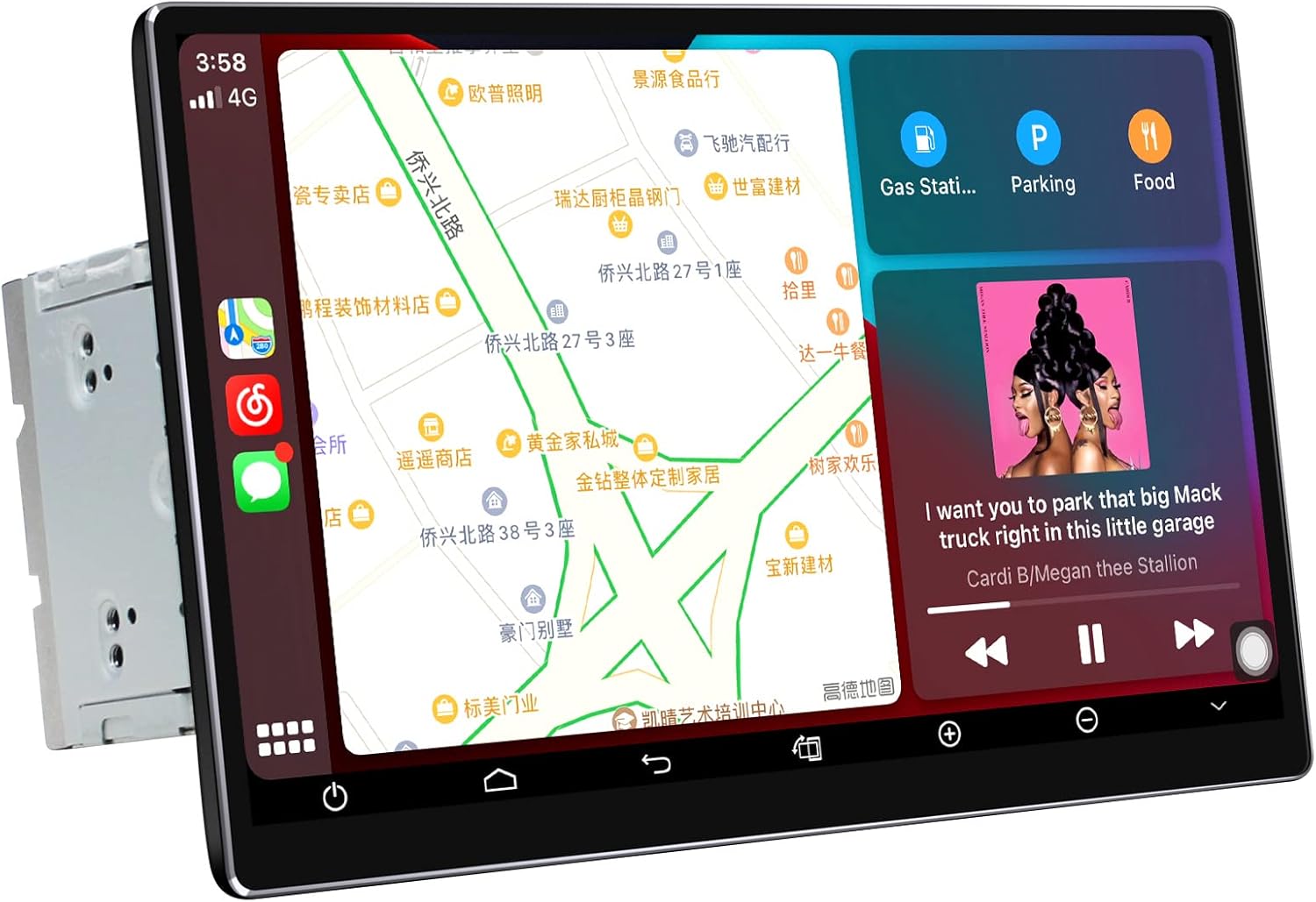 JOYING Carplay Stereo 11.6 Inch Octa Core Double Din Car Stereo Android 10 Navigation Car Stereo With Full-Fit 1920x1080 Screen 8GB+128GB Support Bluetooth 5.1/AM/FM Radio/4G Module/DVR/Back-Up Camera