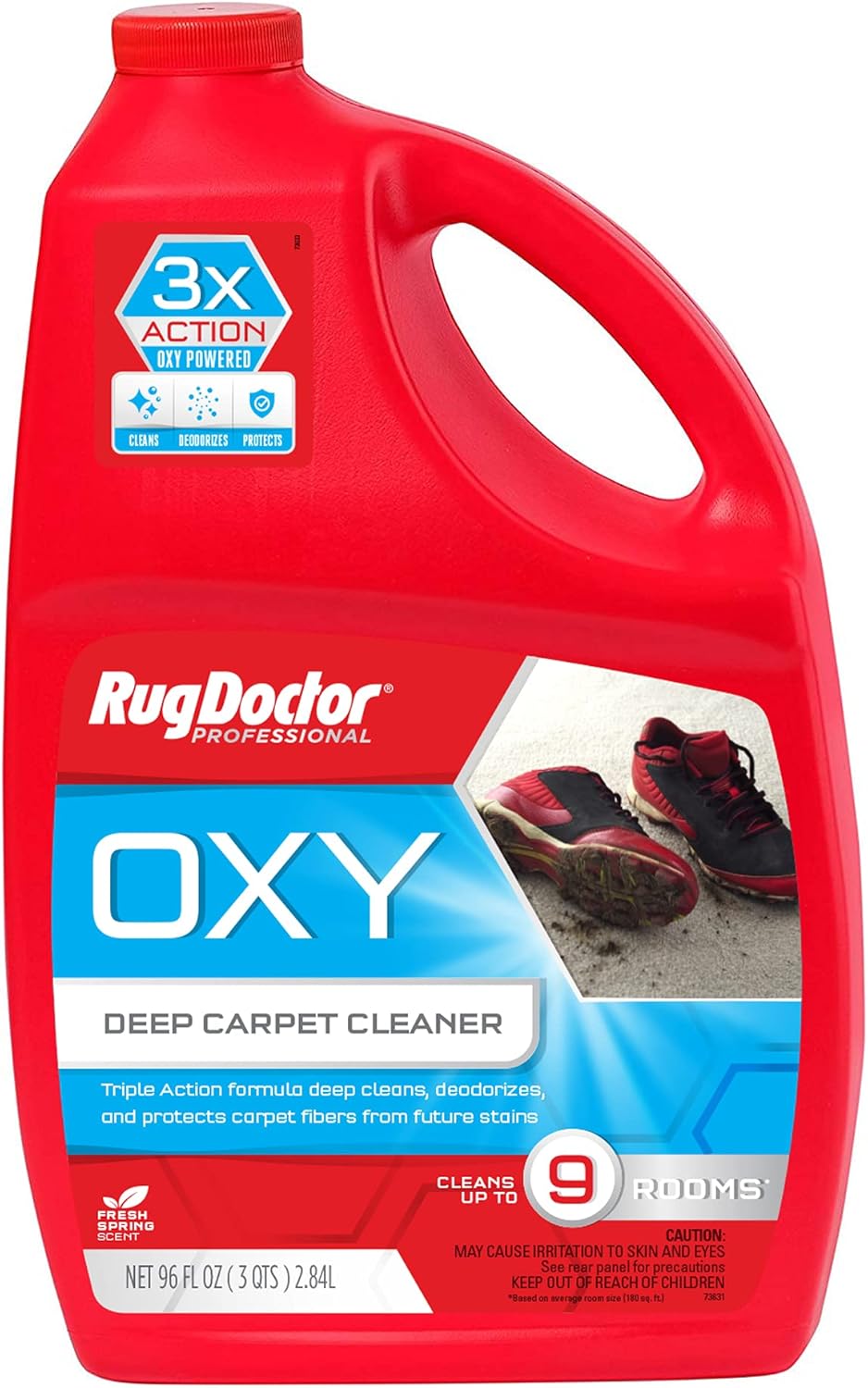 Rug Doctor Mighty Pro X3 Commercial Carpet Cleaner – Large Red Pet Pack & Triple-Action Oxy Carpet Cleaner & Universal Attachment for X3 Commercial Cleaner, 12-ft Hose, 12', Grey