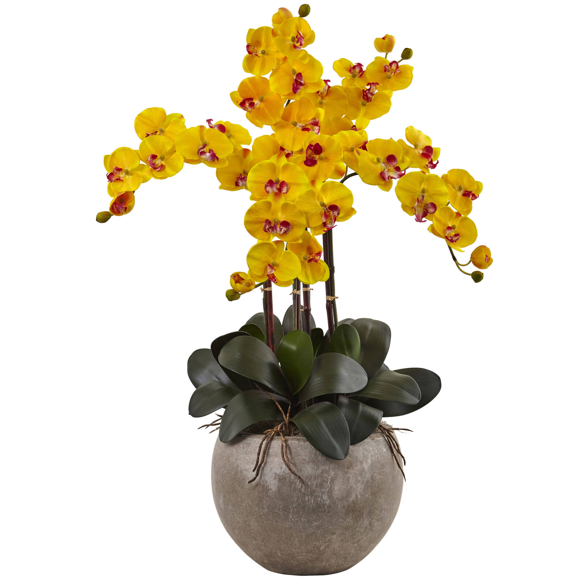 Nearly Natural 4.5 ft. Golden Cane Palm with Decorative Container