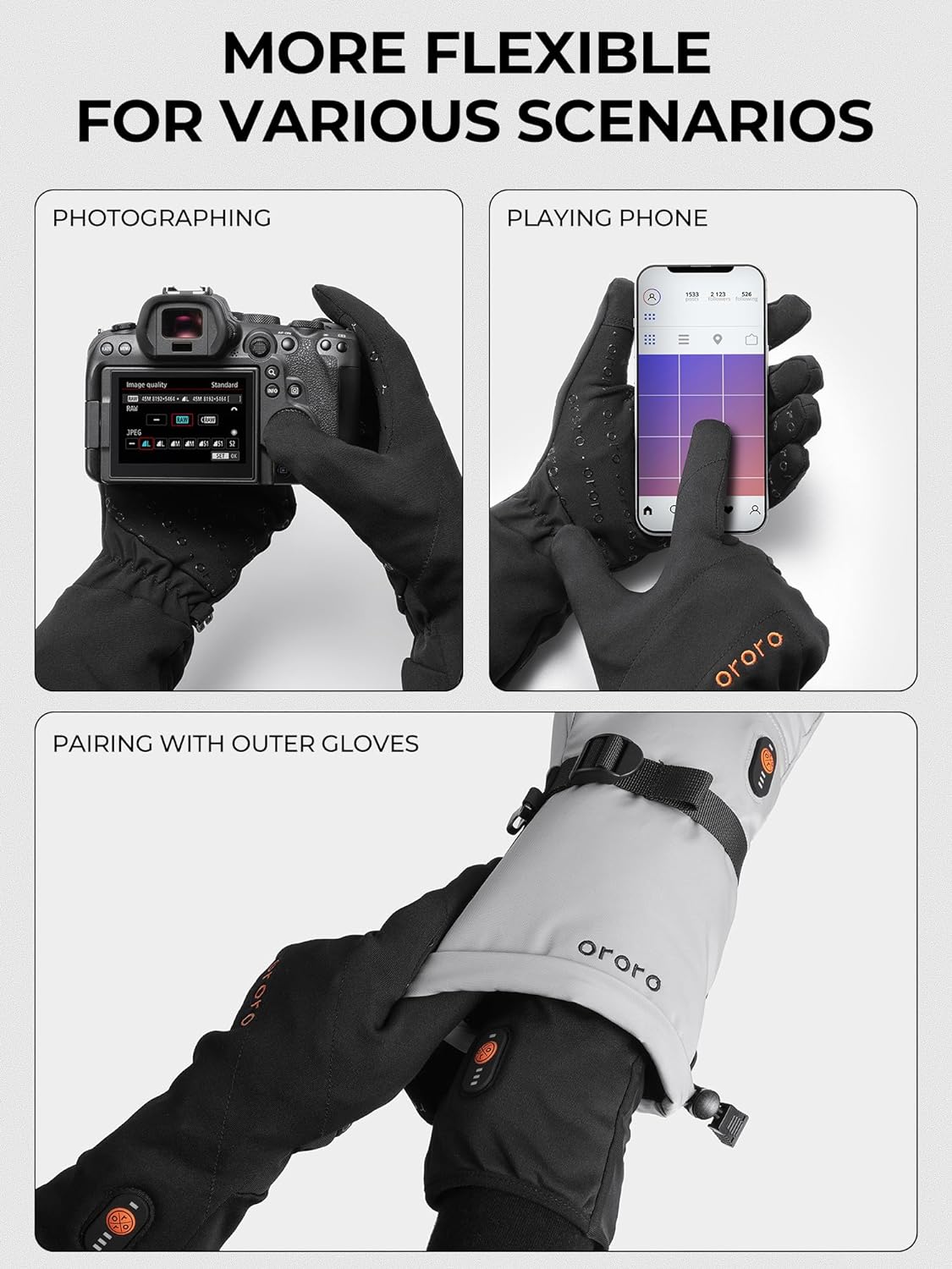 Heated Gloves Liner for Men and Women, Lightweight Heated Liner Gloves for , and Arthritis Hands