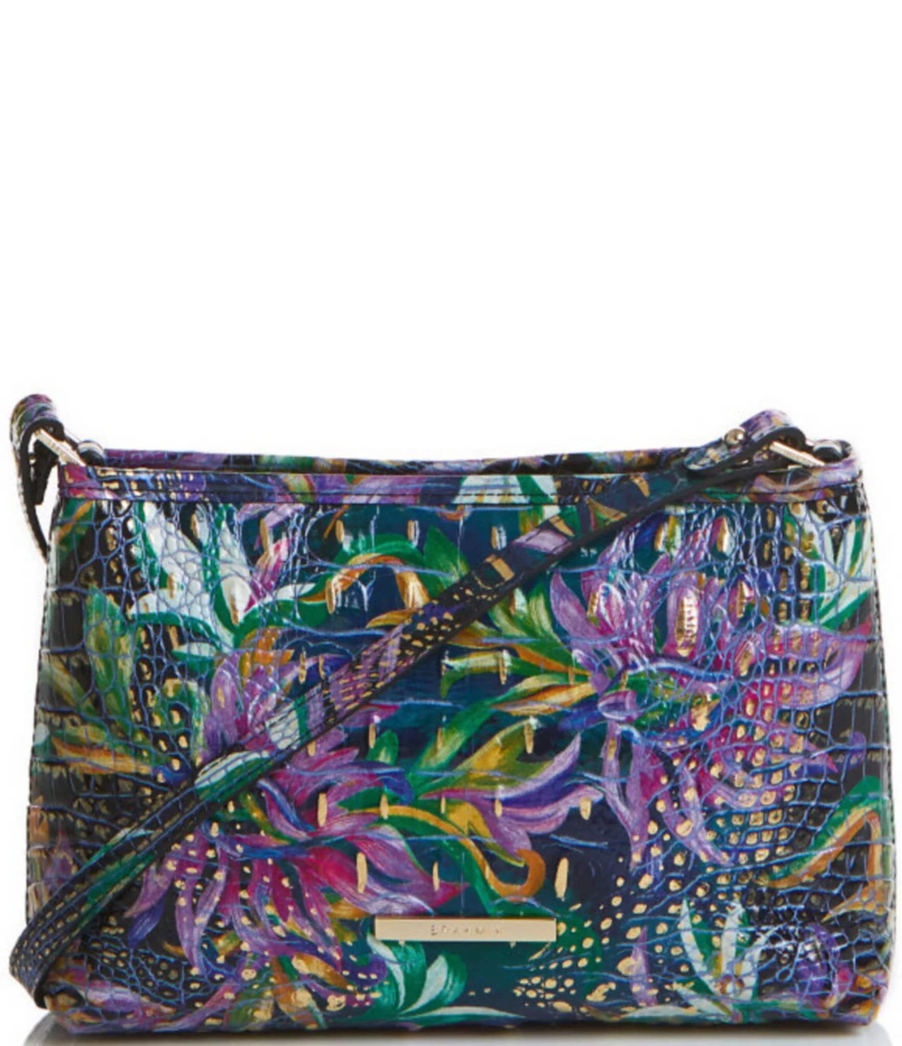 Brahmin Lorelei Visionary Floral Blue/Green/Purple/Navy/Gold Crossbody