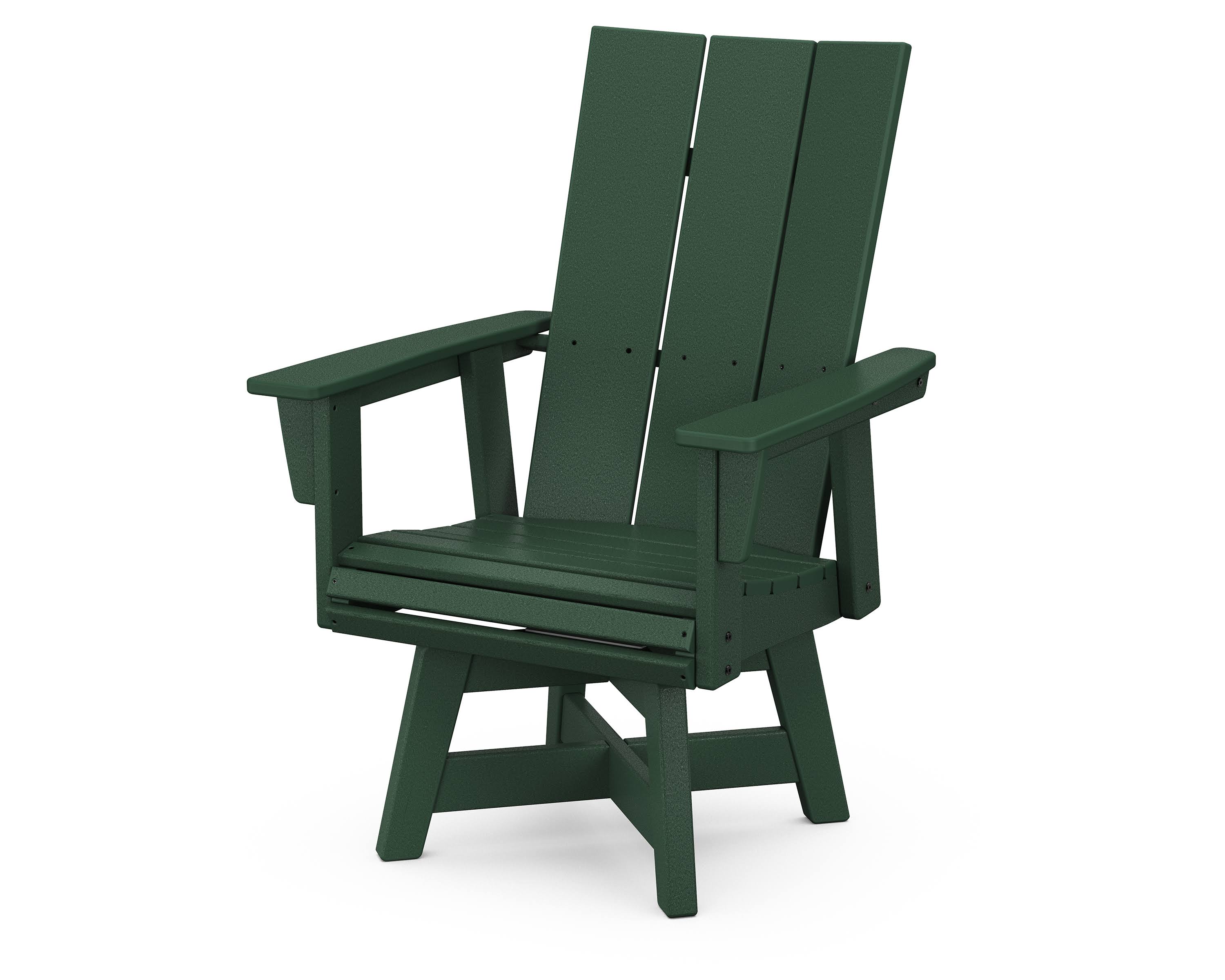 POLYWOOD Modern Adirondack Swivel Dining Chair in Green