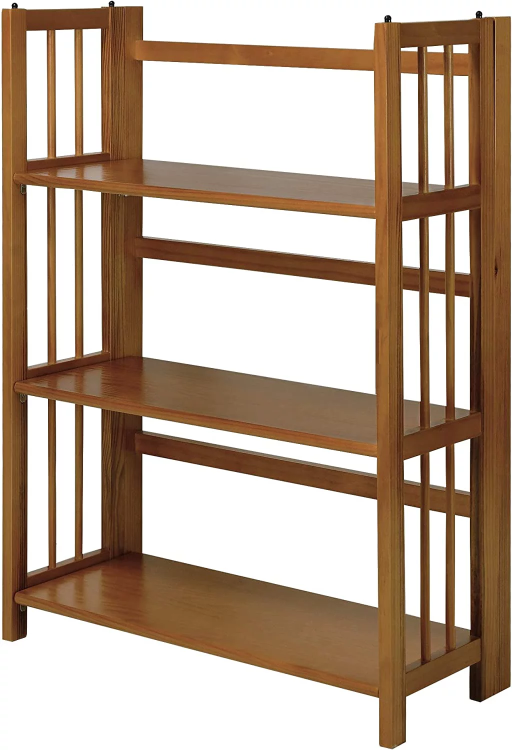 3 Shelf Folding Stackable Bookcase, 27.5" Wide, Espresso - Curated Treasures Market