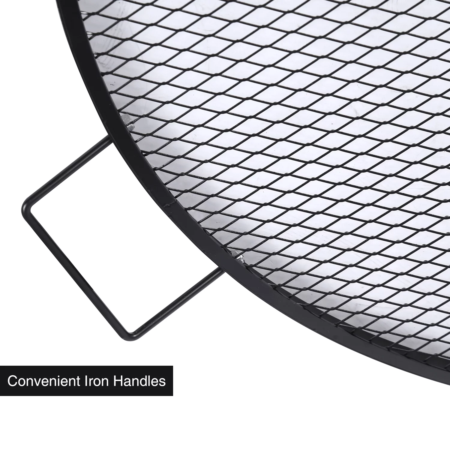 Lineslife Fire Pit Cooking Grill Grates, Heavy-Duty Outdoor Round BBQ X-Marks Grill, Camping Cookware, 36 Inch Black - Curated Treasures Market