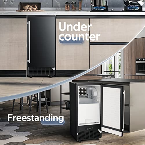 ZAFRO Commercial Ice Maker Machine,Under Counter Ice Machine,80lbs/24H with 25lbs Bin