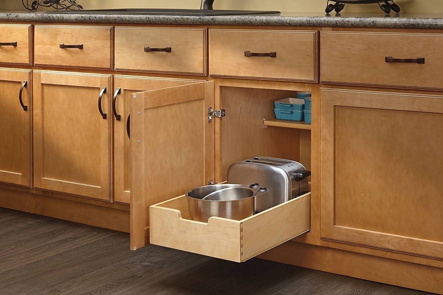 Rev-A-Shelf - 4WDB-15 - Medium Wood Base Cabinet Pull-Out Drawer