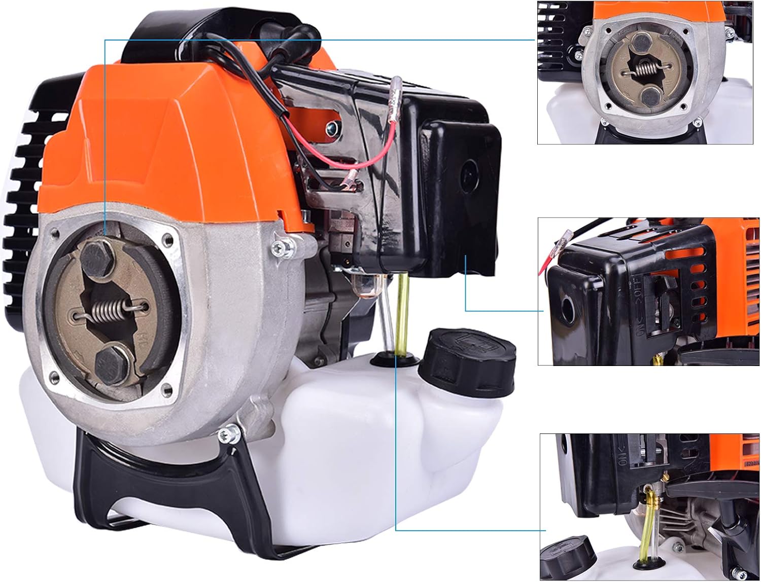 52cc 6 in 1 Gas Petrol Hedge Trimmer Brush Cutter Chainsaw Grass Pruner Multifunctional for Yard Garden Lawn Care