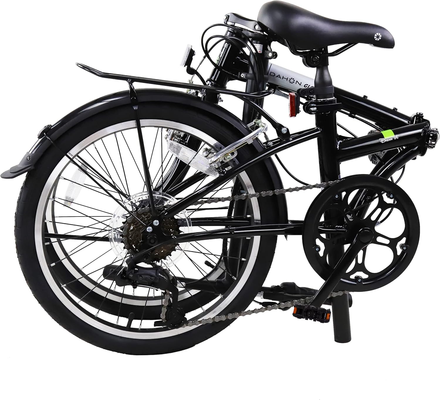 DAHON Dream D6 Folding Bike,20” Steel Frame 6-Speed Dahon Gear Foldable Bicycle for Adults, Black