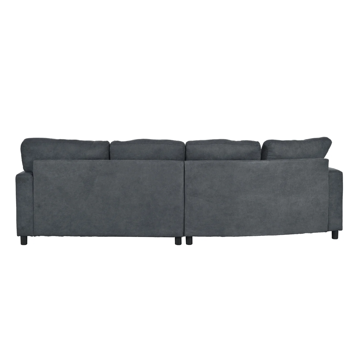 Churanty Modern 3 Seat Sectional Sofa Upholstered Curved Couch with Pillows for Living Room Apartment,Gray
