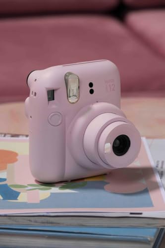 Fujifilm Instax Mini 12 Instant Camera Pastel Blue with 40 Sheets Fujifilm Instax Mini Film Bundle, Sunshine Photo Microfiber Cleaning Cloth Included