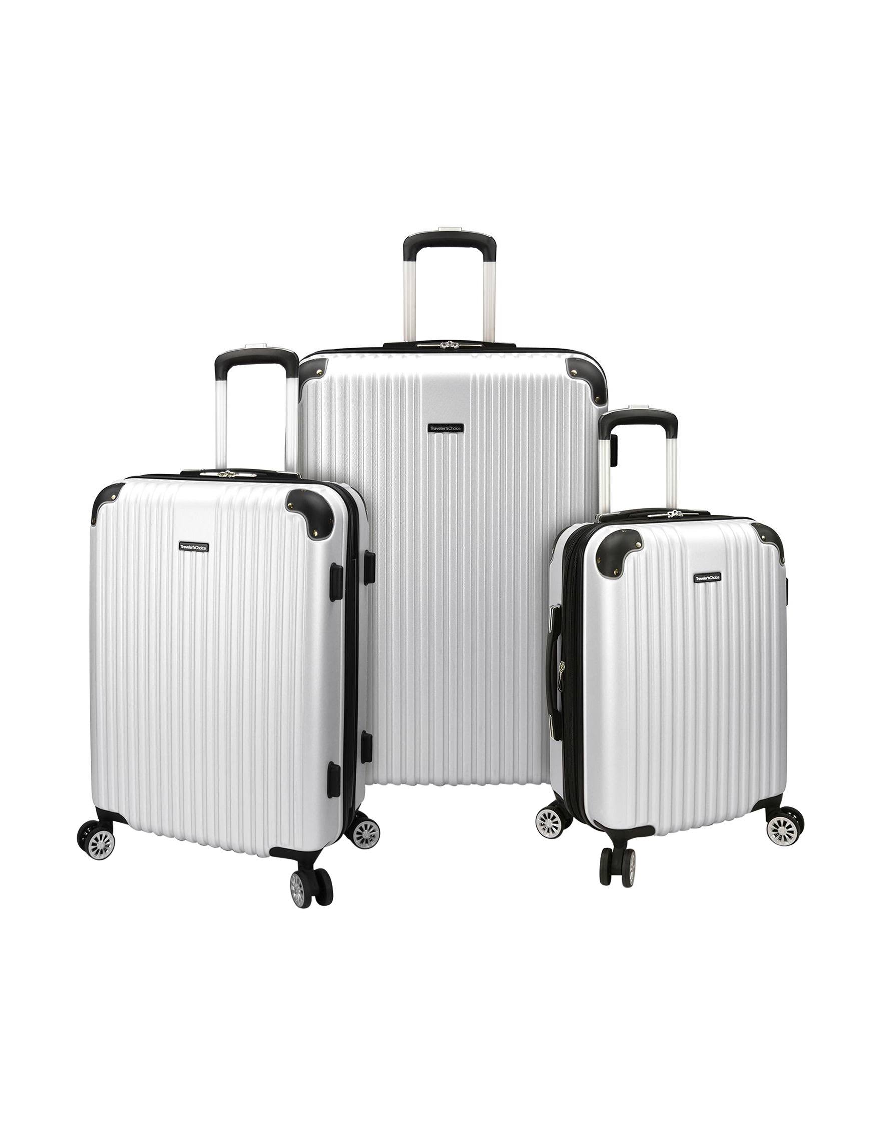 Traveler's Choice Unisex Charvi 3-Piece Hardside Expandable Spinner Set, Pear White