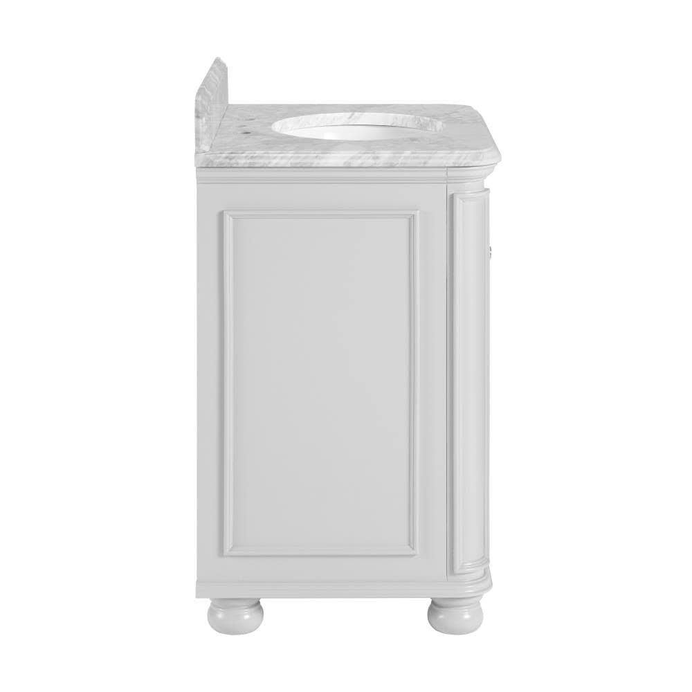 Allen + Roth Wrightsville 30-in Light Gray Undermount Single Sink Bathroom Vanity with Natural Carrara Marble Top | 1116VA-30-24