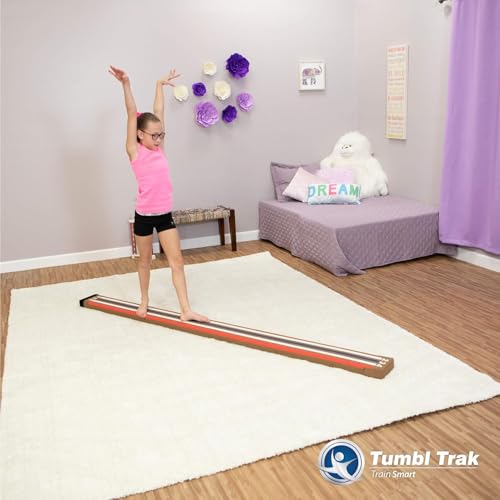 Tumbl Trak 8 Ft Laser Balance Beam with Solid Wood Core Gymnastics Low Balance Training Beam