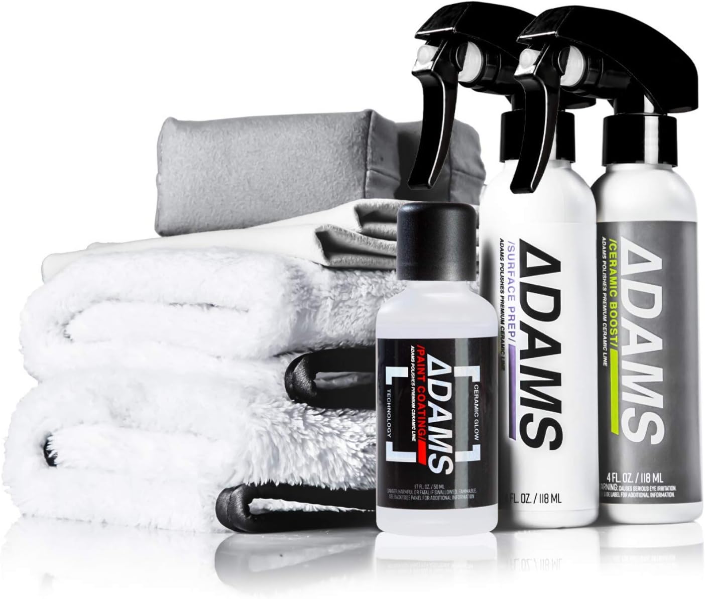Adam's UV Paint Ceramic Coating Complete Kit - 9H Ceramic Coating Kit W/UV Flashlight | 5+ Years of Protection | Apply After Car Wash Clay Bar Car Polisher | Car Detailing Kit Boat RV Motorcycle