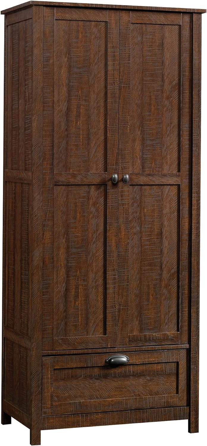 Sauder Storage Cabinet, Rustic Walnut finish