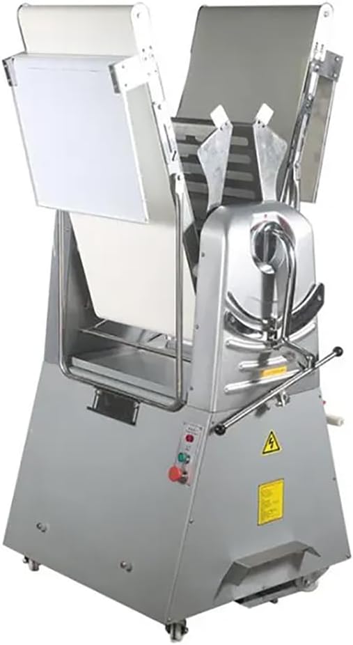 Dough Sheeter, Commercial Dough Press, Pizza Dough Roller Sheeter with Safety Cover, Thickened Stainless Steel Material and Scale Adjustment Thickness, Vertical Folding for Noodle Pizza Pastry