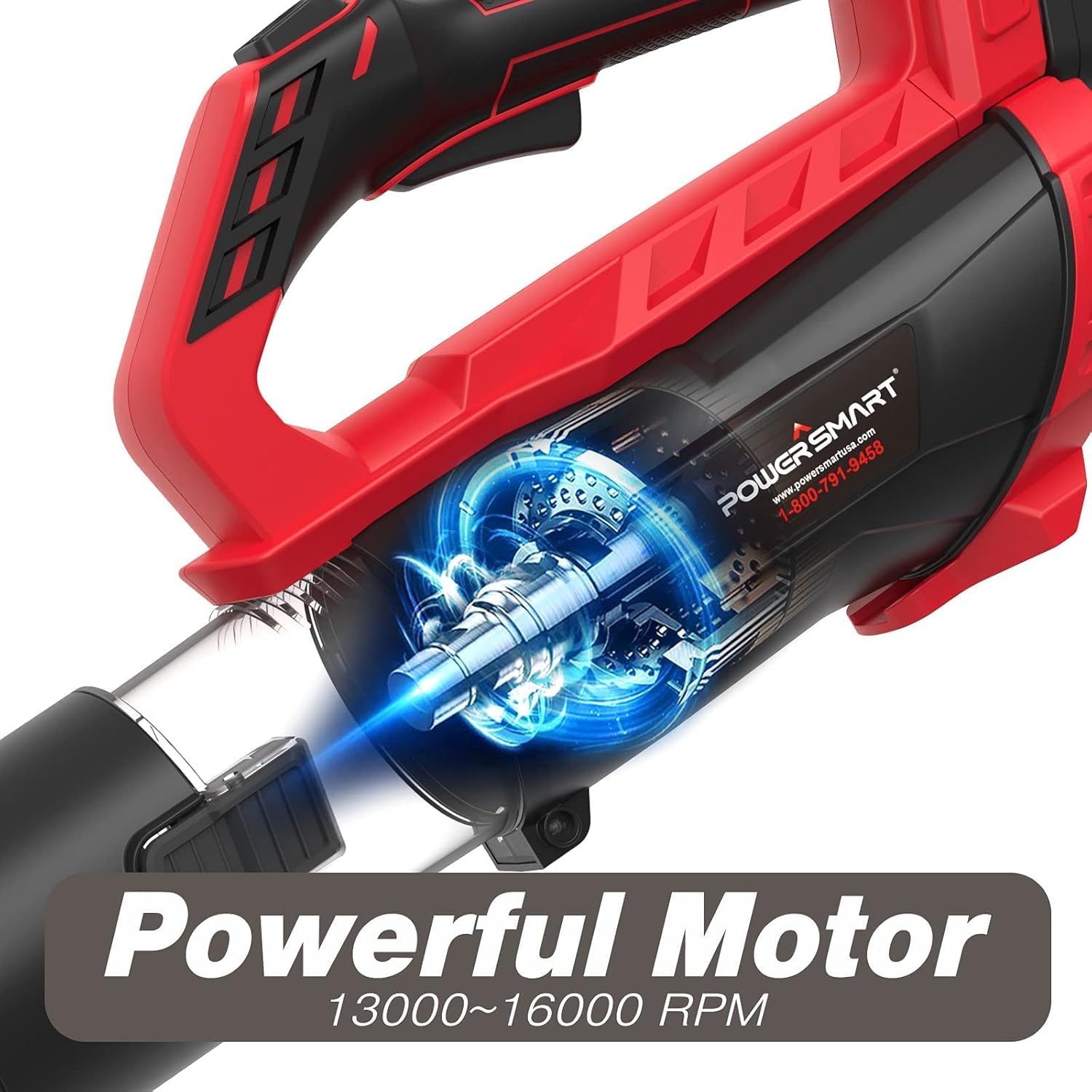 PowerSmart Leaf Blower Cordless with 2 X 2.0 Battery & Charger, 350CFM 85MPH Variable-Speed Control, 20V Electric Blower, Lightweight for Yard Cleaning, Dust, Debris, Snow