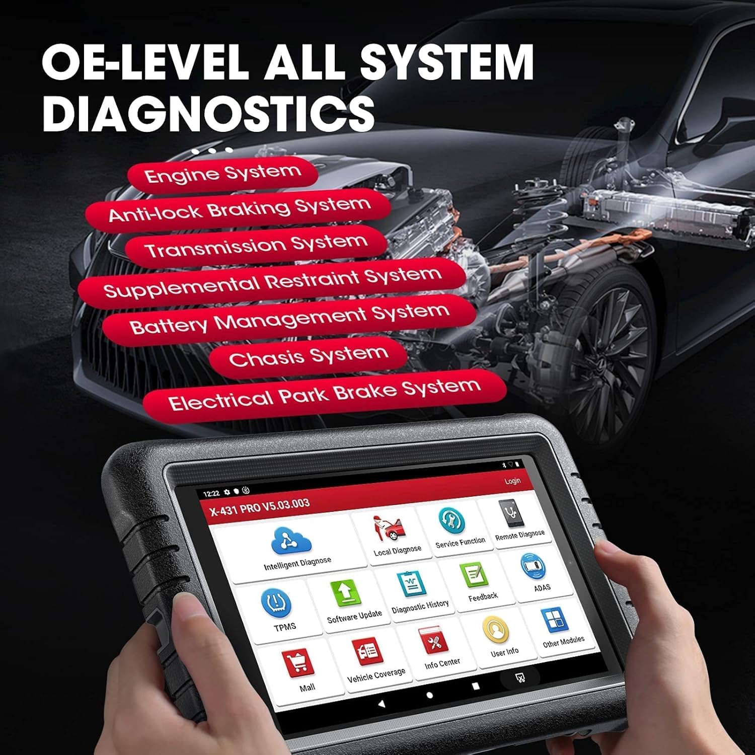 LAUNCH X431 PROS V Diagnostic Tool (Same as X431 V+), 2022 Bidirectional Scan Tool, All System Automotive Scanner, 31+ Services, ECU Coding, K ey Programmer, AutoAuth for FCA SGW, 2 Years Free Update
