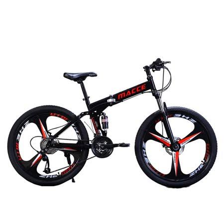 Sokhug Mens Mountain Bike | 26 inch Folding Mountain Bicycle,21-Speed MTB Bikes with Disc Brake,Lightweight Steel Frame,Black