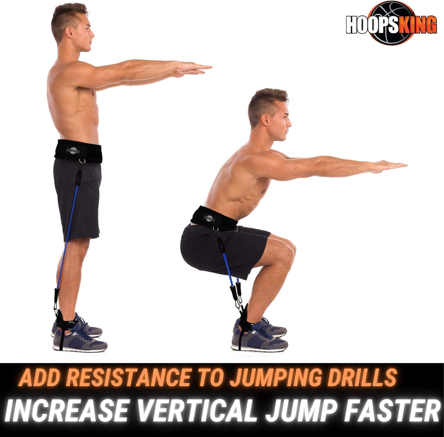 HoopsKing Vertical Jump Resistance Bands | Jump Higher | 5 Pairs of Different Resistance Levels