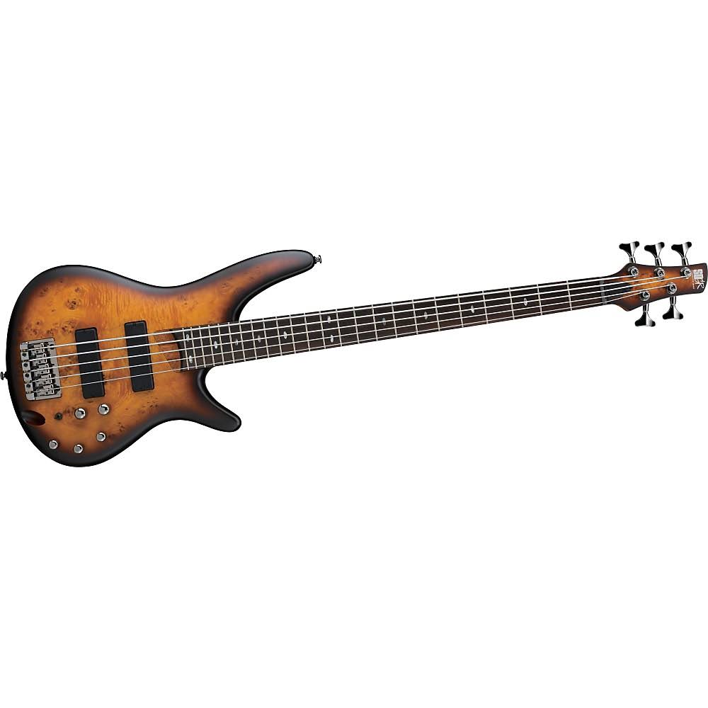 Ibanez SR505PB Electric Bass Guitar, 5 String, Brown Burst Flat