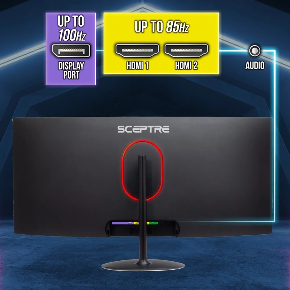 Sceptre C345W-2560UN 34" Class UW-UXGA Curved Screen Gaming LCD Monitor, 21:9, Black