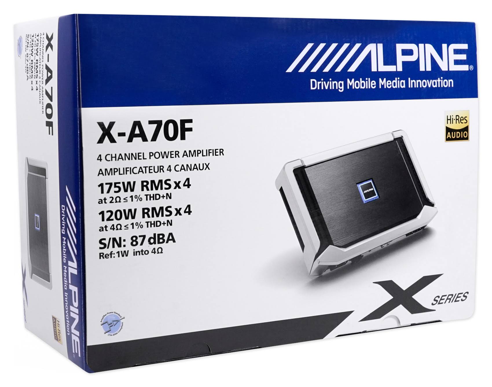 Alpine X-Series X-A70F Class D 4-Channel Car Amplifier - 1400W