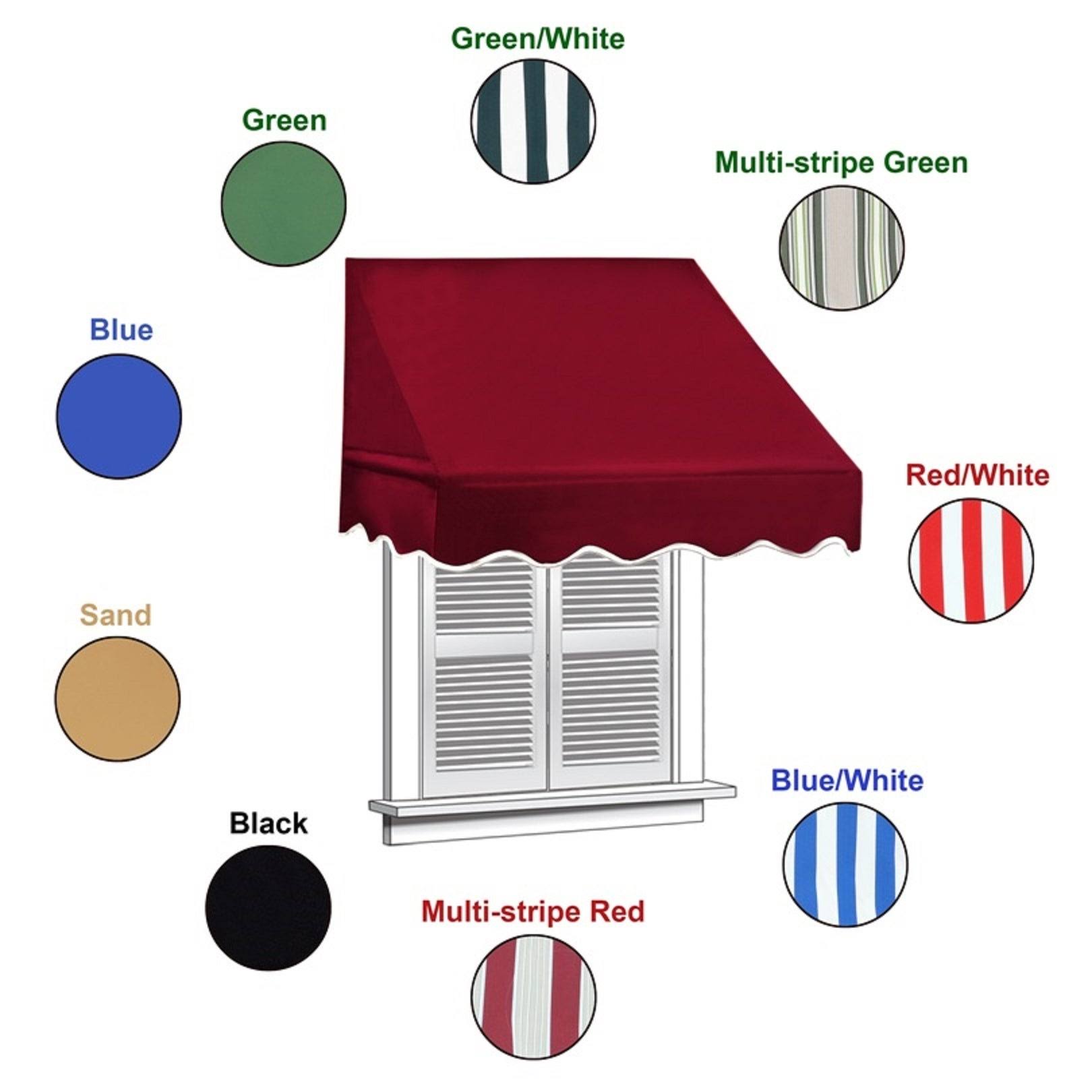 Aleko 8 x 2 ft. Window / Door Awning Canopy Blue