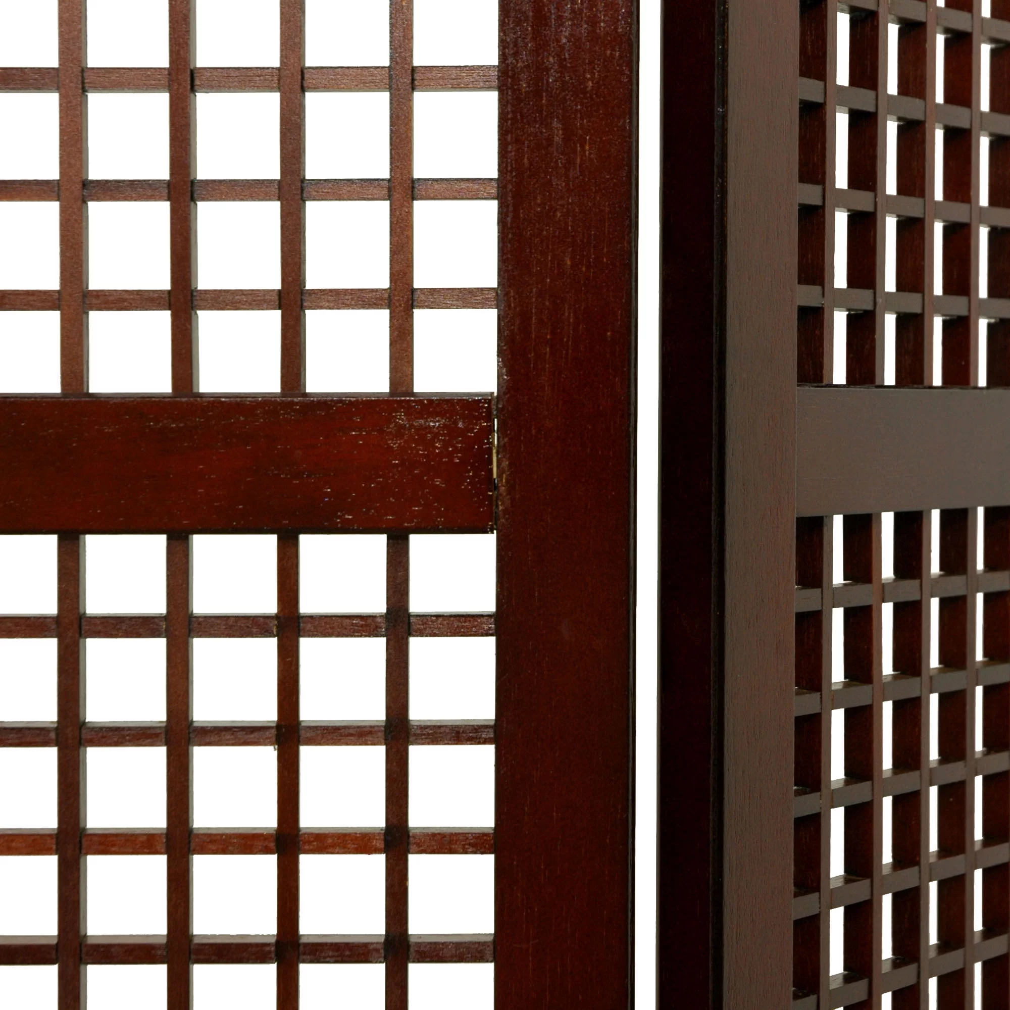 Oriental Furniture 6 ft. Tall Miyagi Shoji Screen - 4 Panel - Walnut - Curated Treasures Market