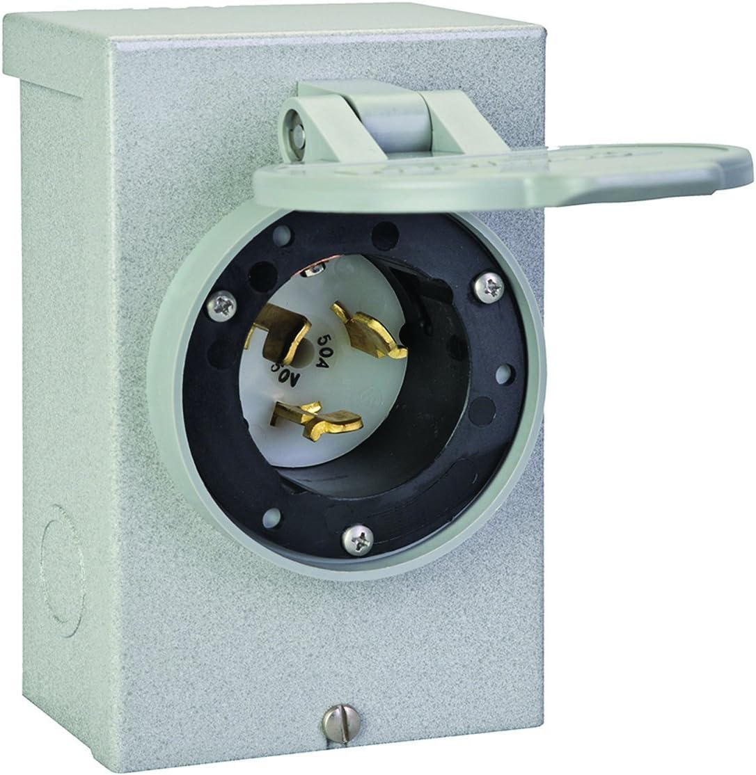 Reliance Controls PB50 50-Amp (CS6375) NEMA 3R Power Inlet Box,Gray