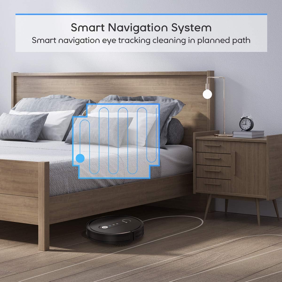 Coredy G800 Smart Navigating Robotic Vacuum, Map Intelligent Technology, Sweep and Mop Robot Vacuum Cleaner with 2000Pa Suction, Compatible with Alexa, Ideal for Pet Hair, Cleans Hard Floor to Carpet