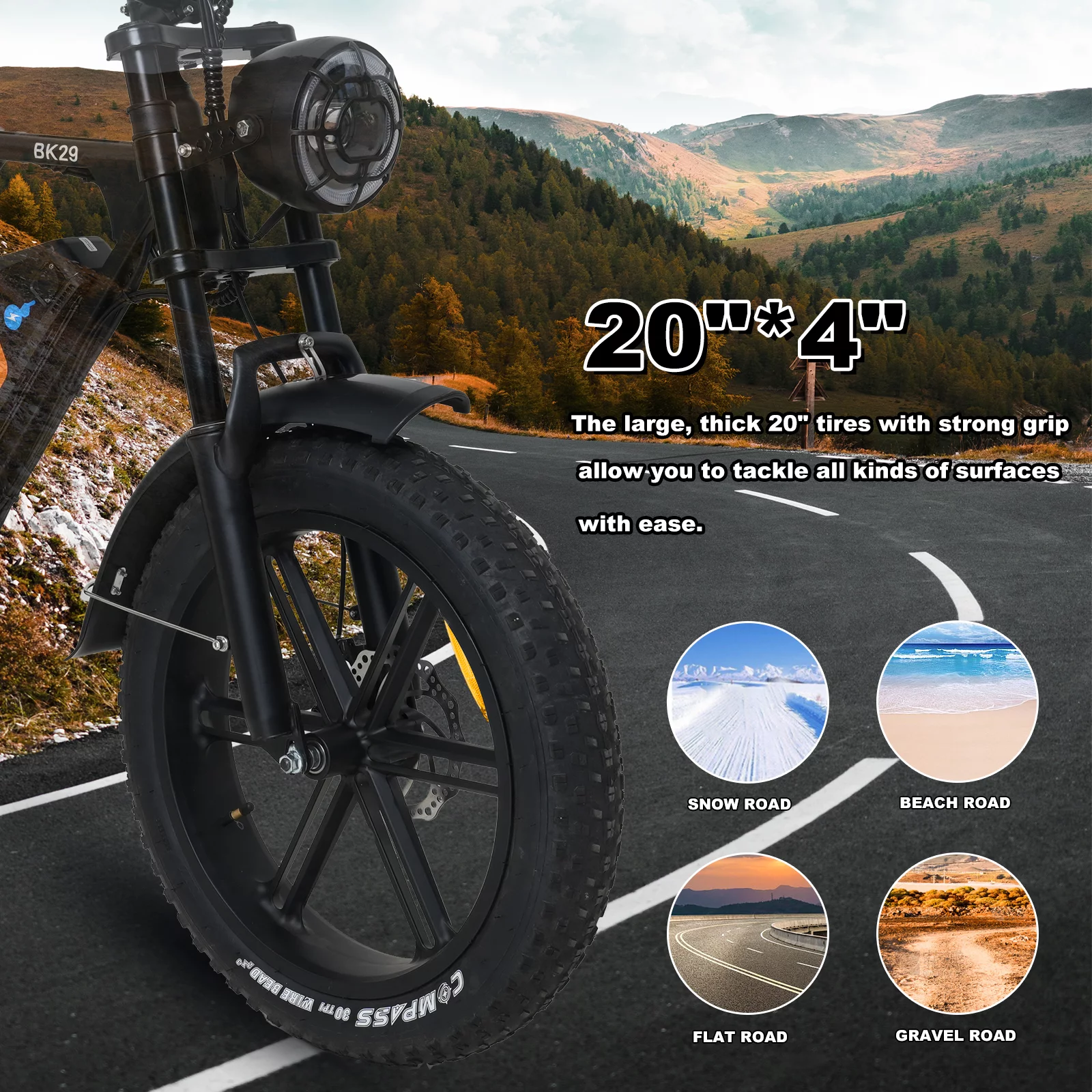 COLORWAY 750W Electric Bike for Adults,20X4.0 Fat Tire Off-Road E bike,48V/15Ah Battery Snow Beach Mountain Bike for Outdoor Cycling e bike