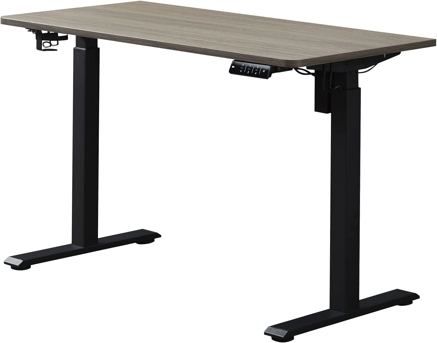 Electric Height Adjustable Standing Desk, 48" Home Office Wooden Computer Desk Ergonomic Memory Control Workstation Sit Stand Desk, Grey Oak