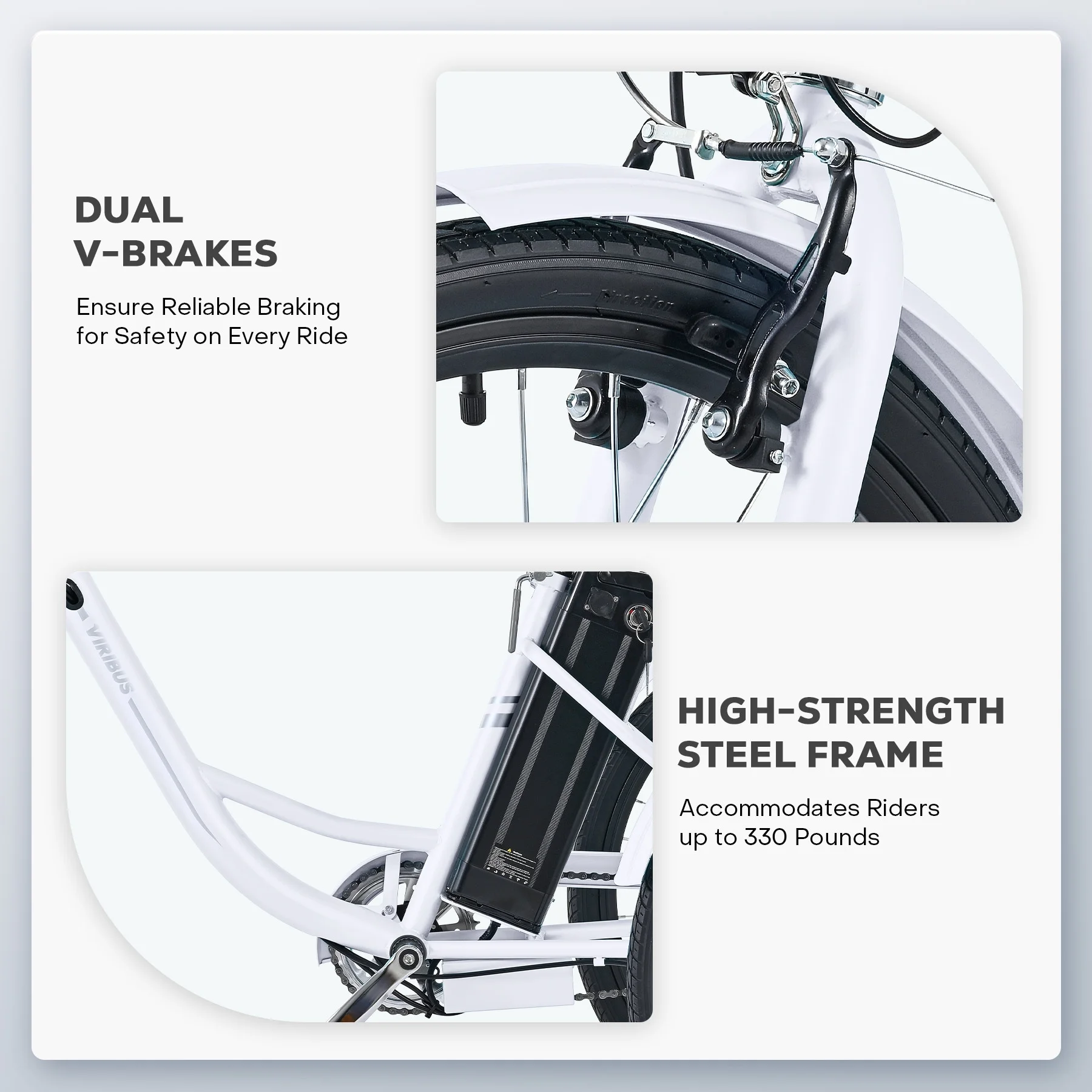 26" Adult Electric Tricycle 250W Electric Trike with 36V 13Ah Battery UL 2271 White