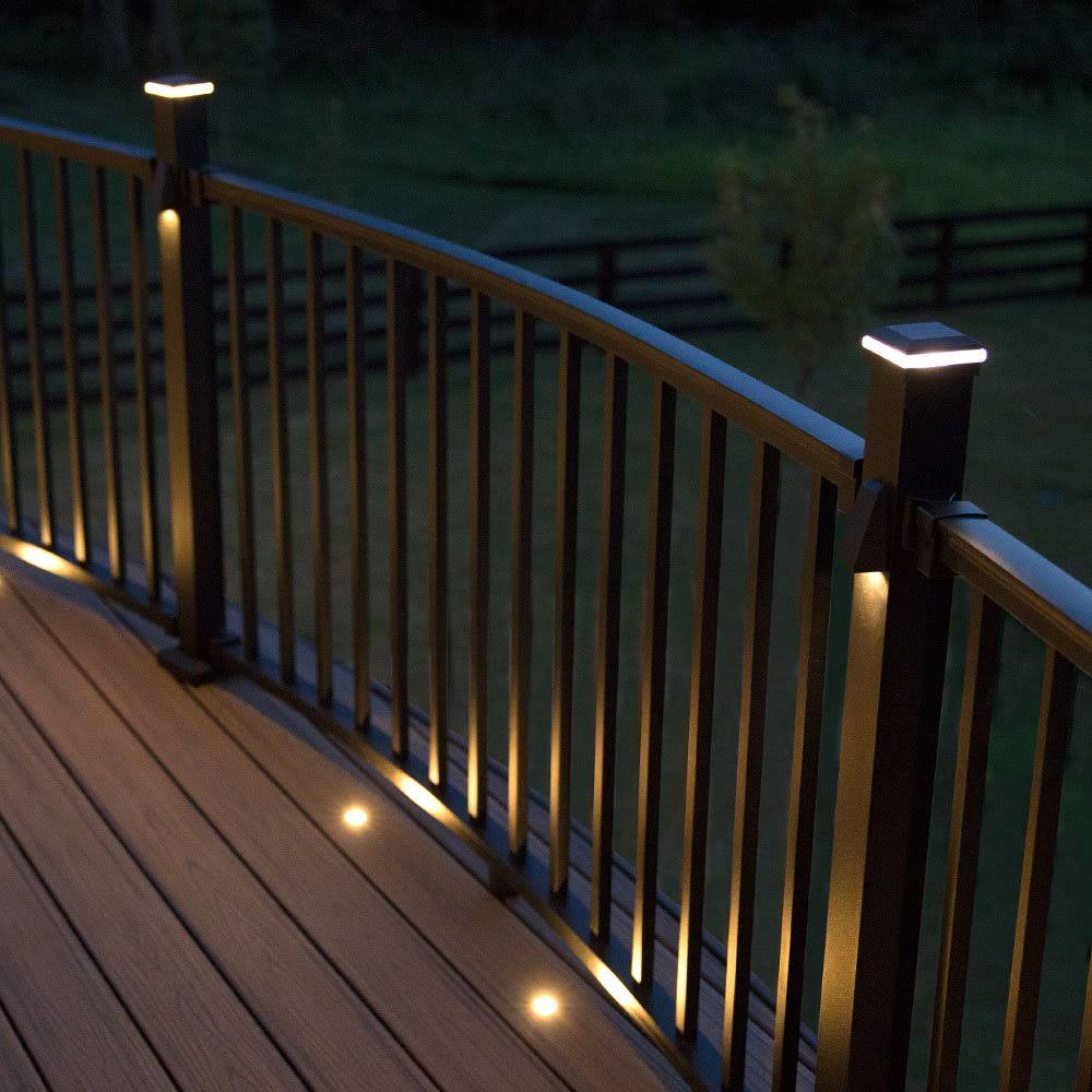 Trex LED Aluminum Post Cap Light-Charcoal Black, BKALCAPLED25