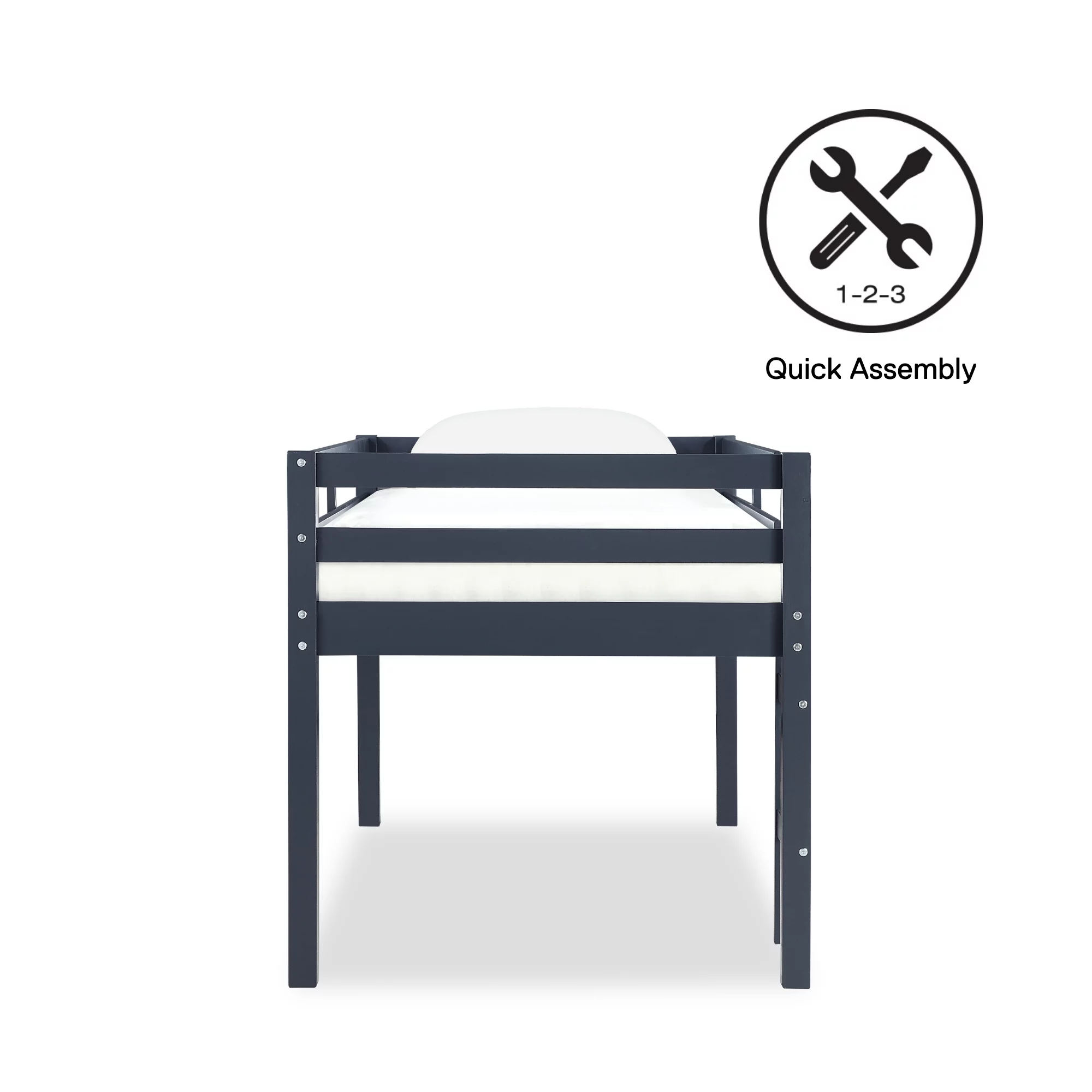 DHP Benson Junior Twin Loft Bed, Blue