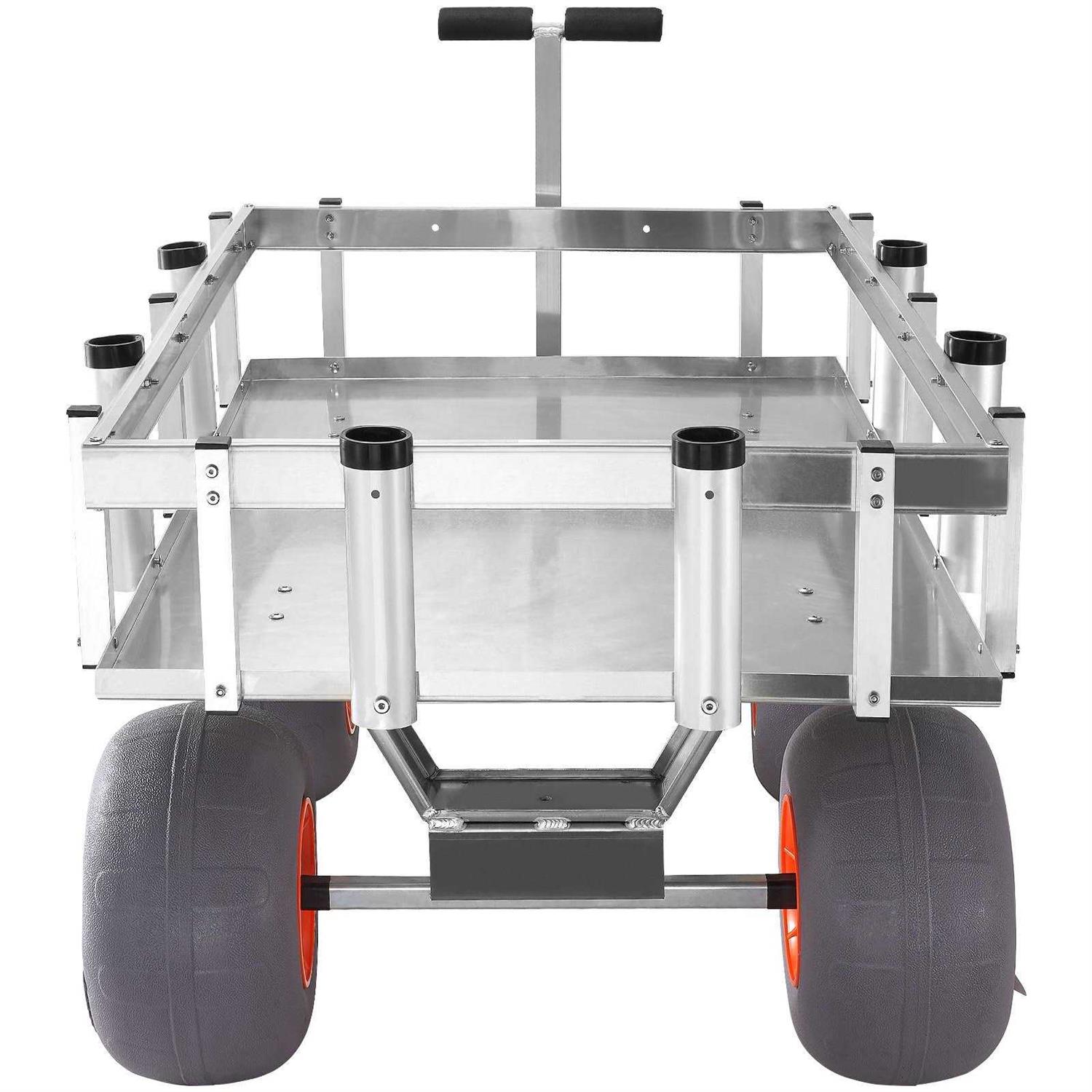 VEVOR Beach Fishing Cart 500 lbs Load Capacity Fish and Marine Cart with Four 13 Big Wheels PU Balloon Tires for Sand Heavy-Duty Aluminum Pier - Shop Hardware Tools Online Store
