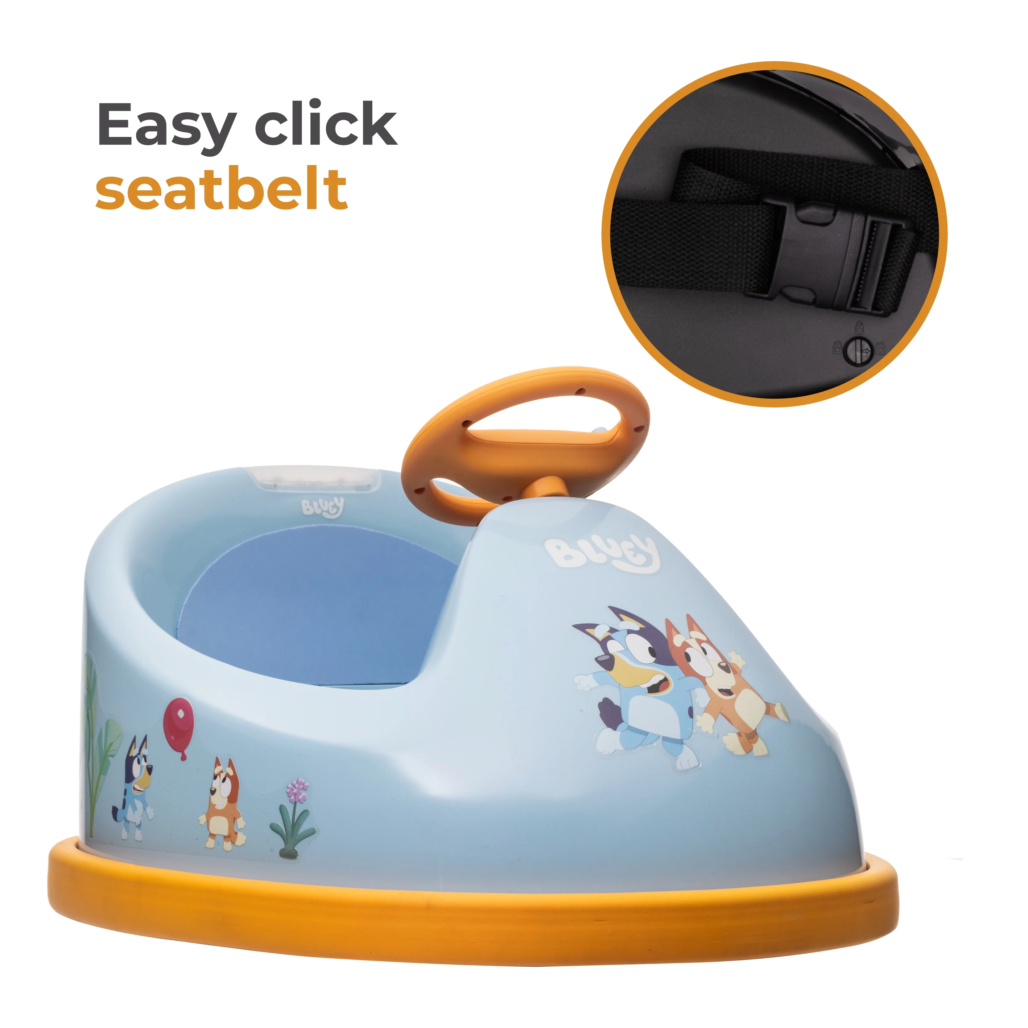 Bluey 6V Bumper Car, Battery Powered Ride on Toy with Remote for Kids Ages 1.5+, Blue